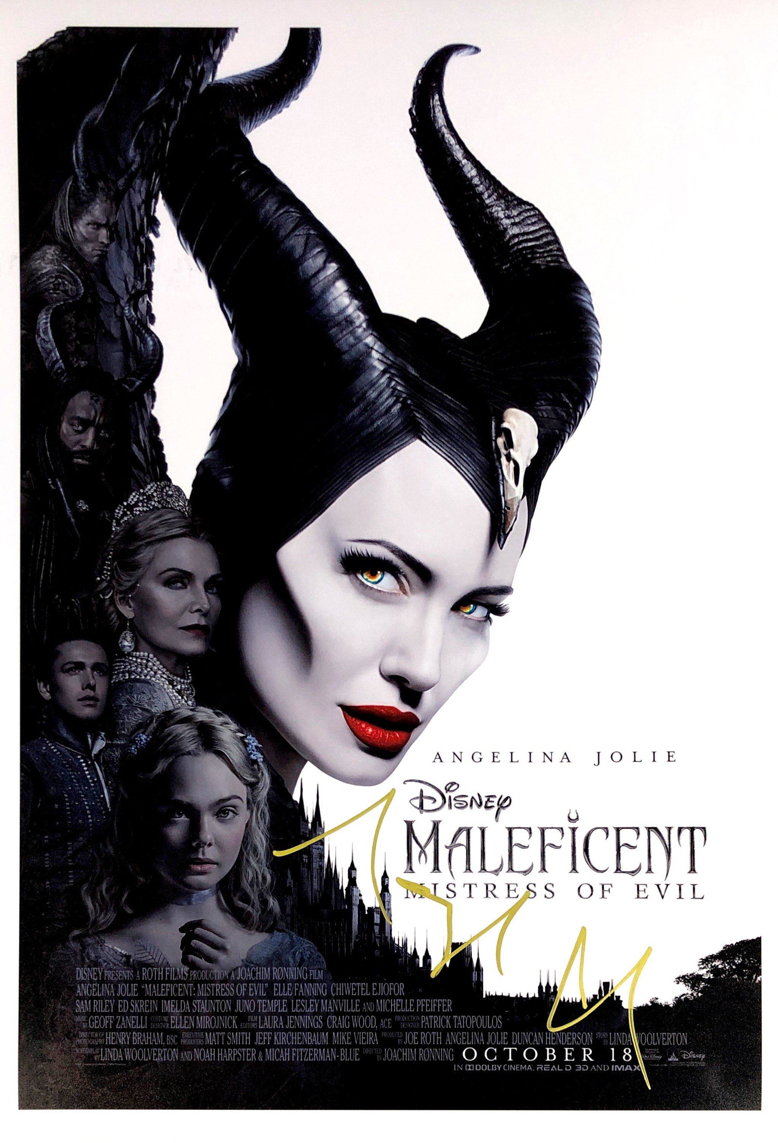 Angelina Jolie Autograph Signed Maleficent Poster: Category: Autograph CollectiblesSize: Width 16 inches x Height 11 inchesAutograph Includes: Angelina JolieUnframed Vertified and Excellent ConditionPlease kindly read our Terms and Condition before bi