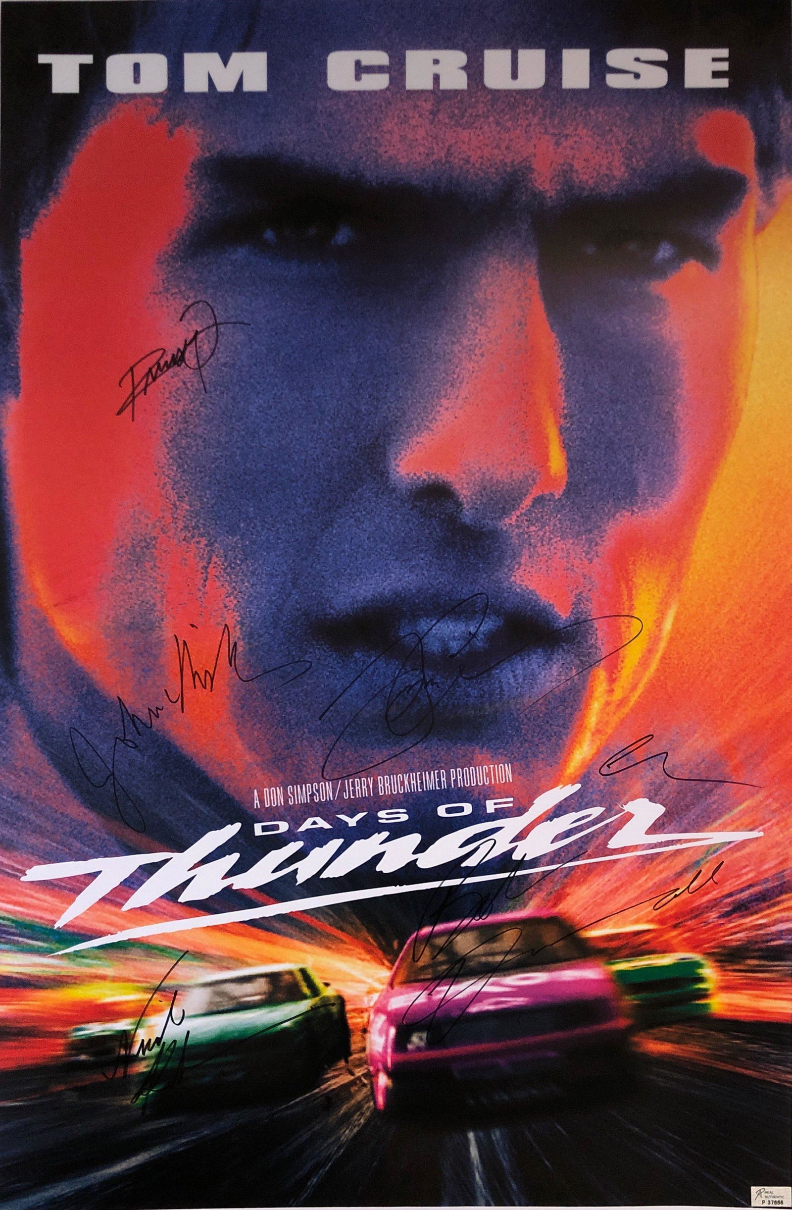 Tom Cruise Autograph Signed Days of Thunder Poster: Category: Autograph CollectiblesSize: Width 24 inches x Height 36 inchesAutograph Includes: Tom Cruise, Robert Duvall, Nicole Kidman, Randy Quaid, Cary Elwes, John C. Reilly Unframed Vertified and Exc