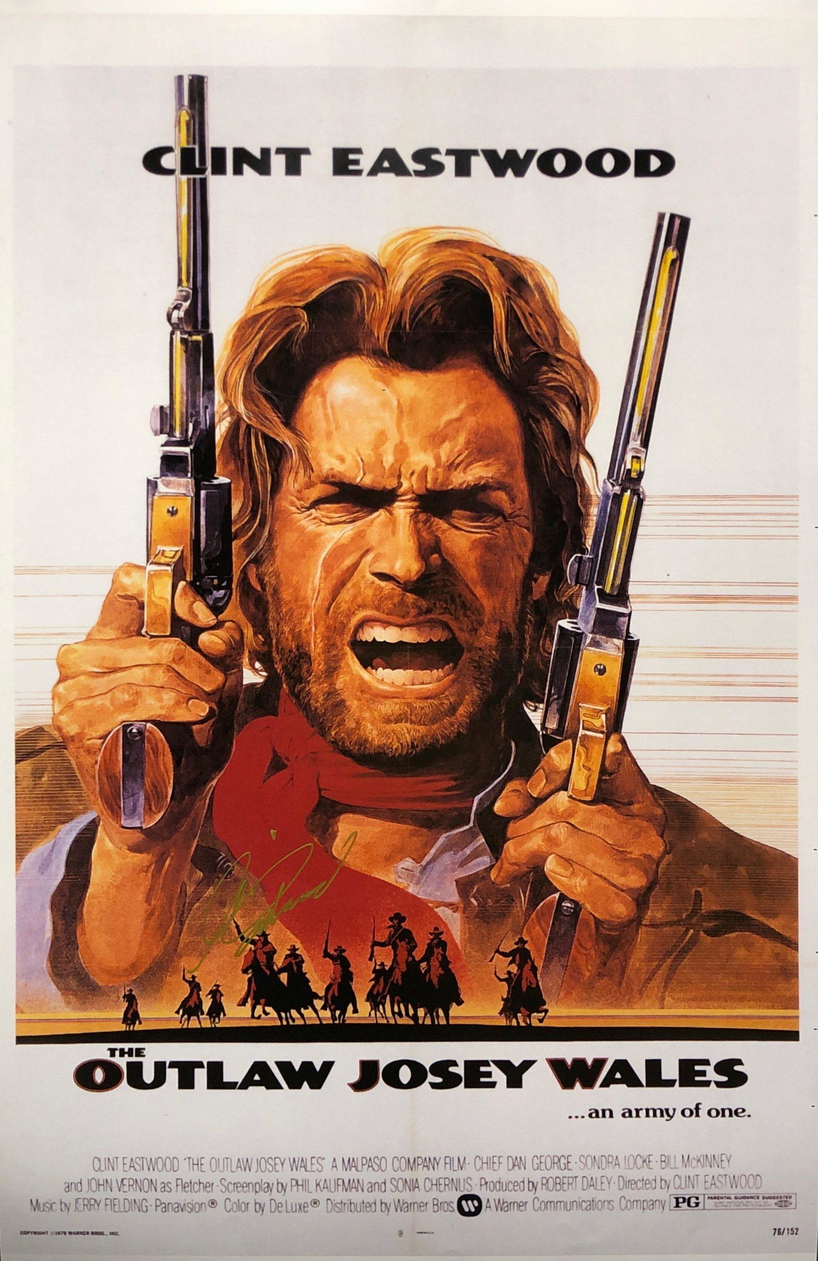 Outlaw Josey Wales Poster Clint Eastwood Autographed: Category: Autograph CollectiblesUnframed Vertified and Excellent Condition Please kindly read our Terms and Condition before bidding.Autographed by:Clint EastwoodSize : 24"x36"