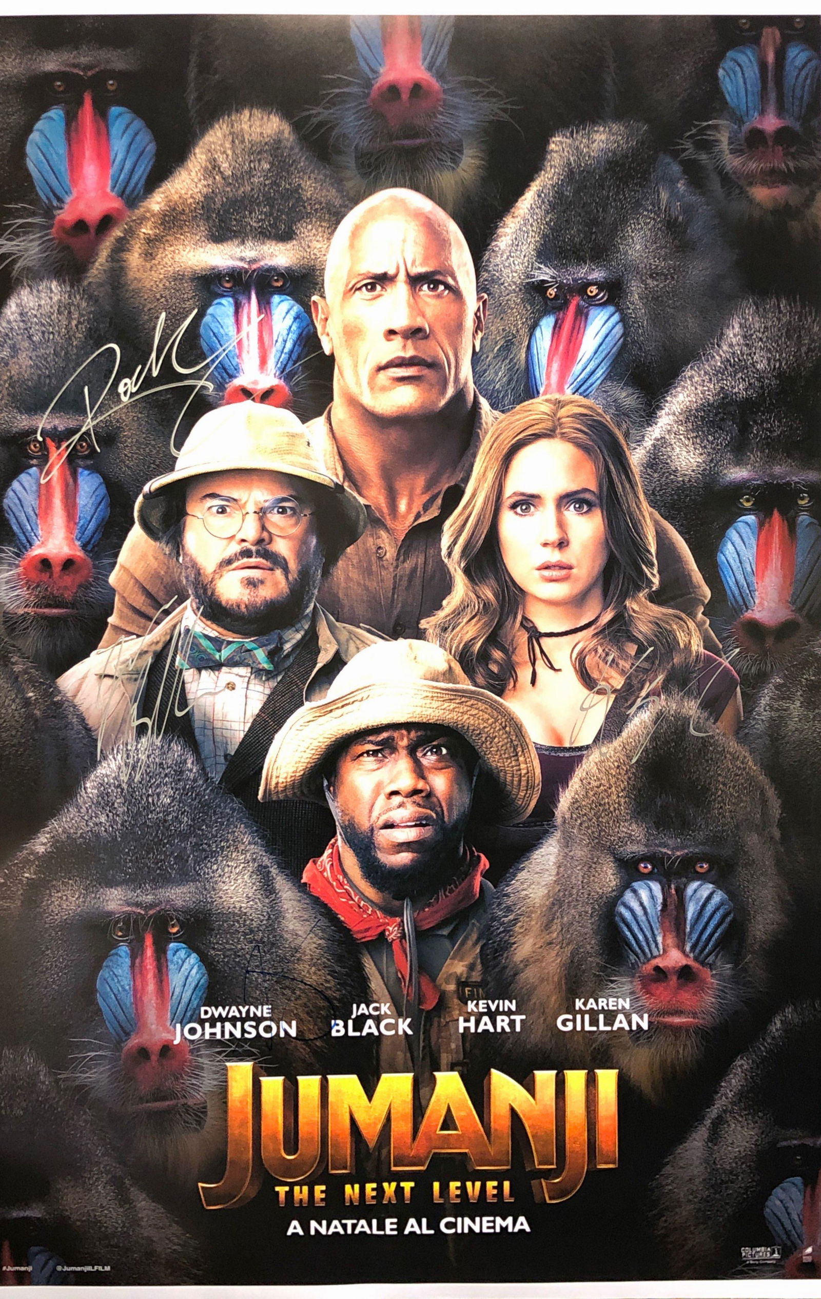 Jumanji Next Level Poster Dwayne Johnson Autographed (1 of 1)