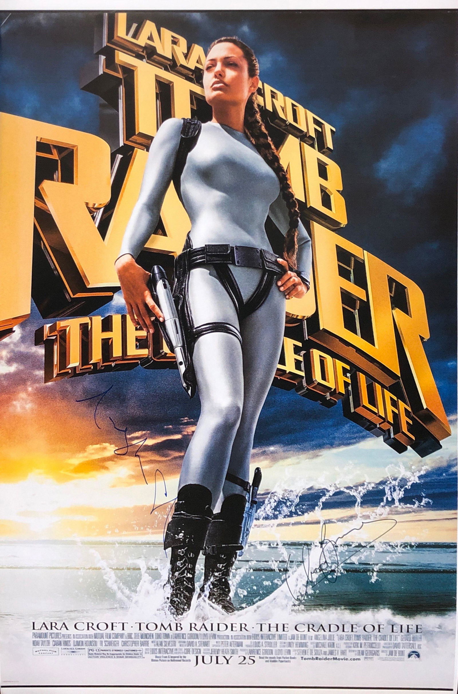 Tomb Raider 2 Angelina Jolie Poster Signed (1 of 1)