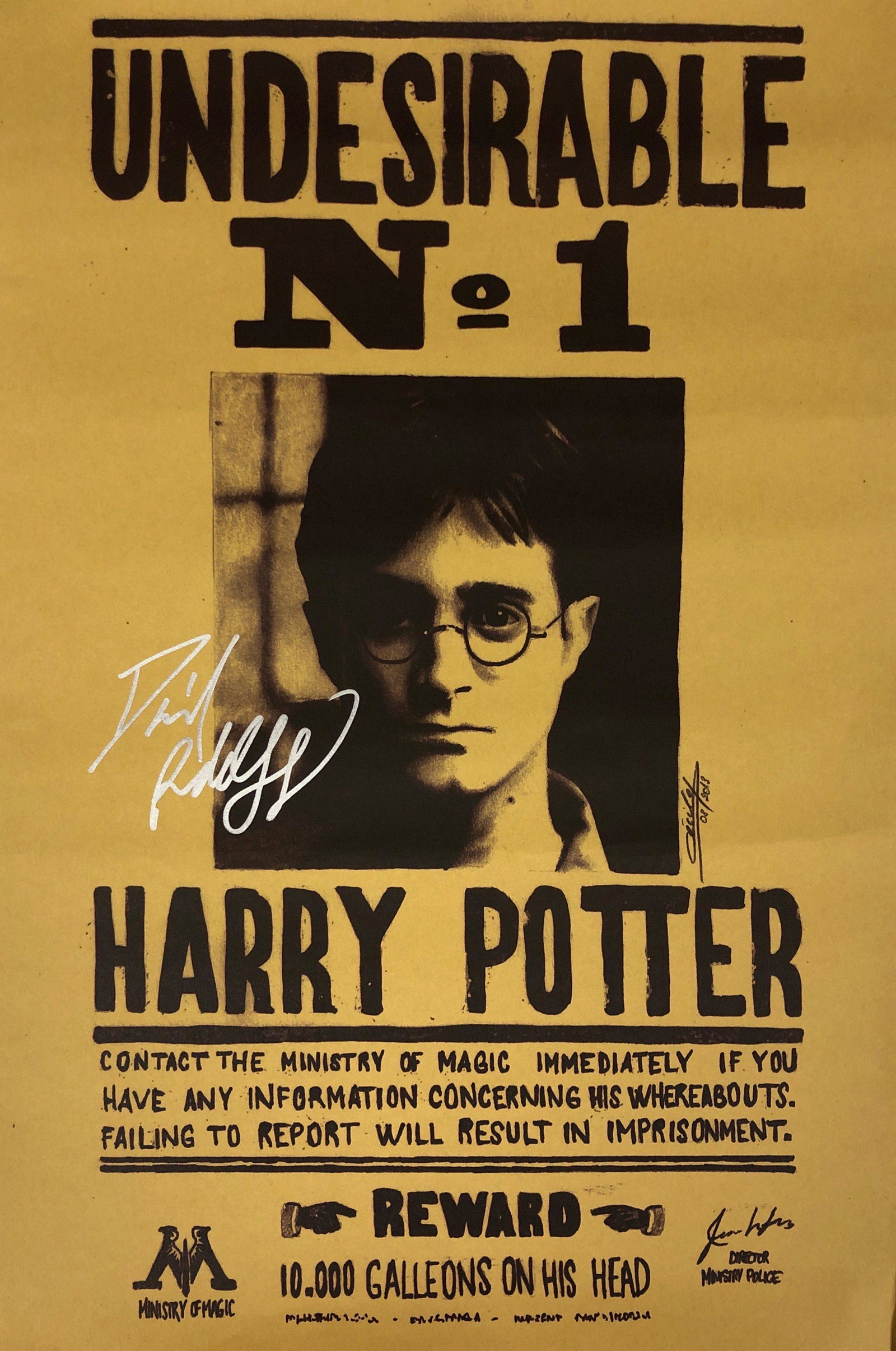 Harry Potter Daniel Radcliffe Poster Signed (1 of 1)