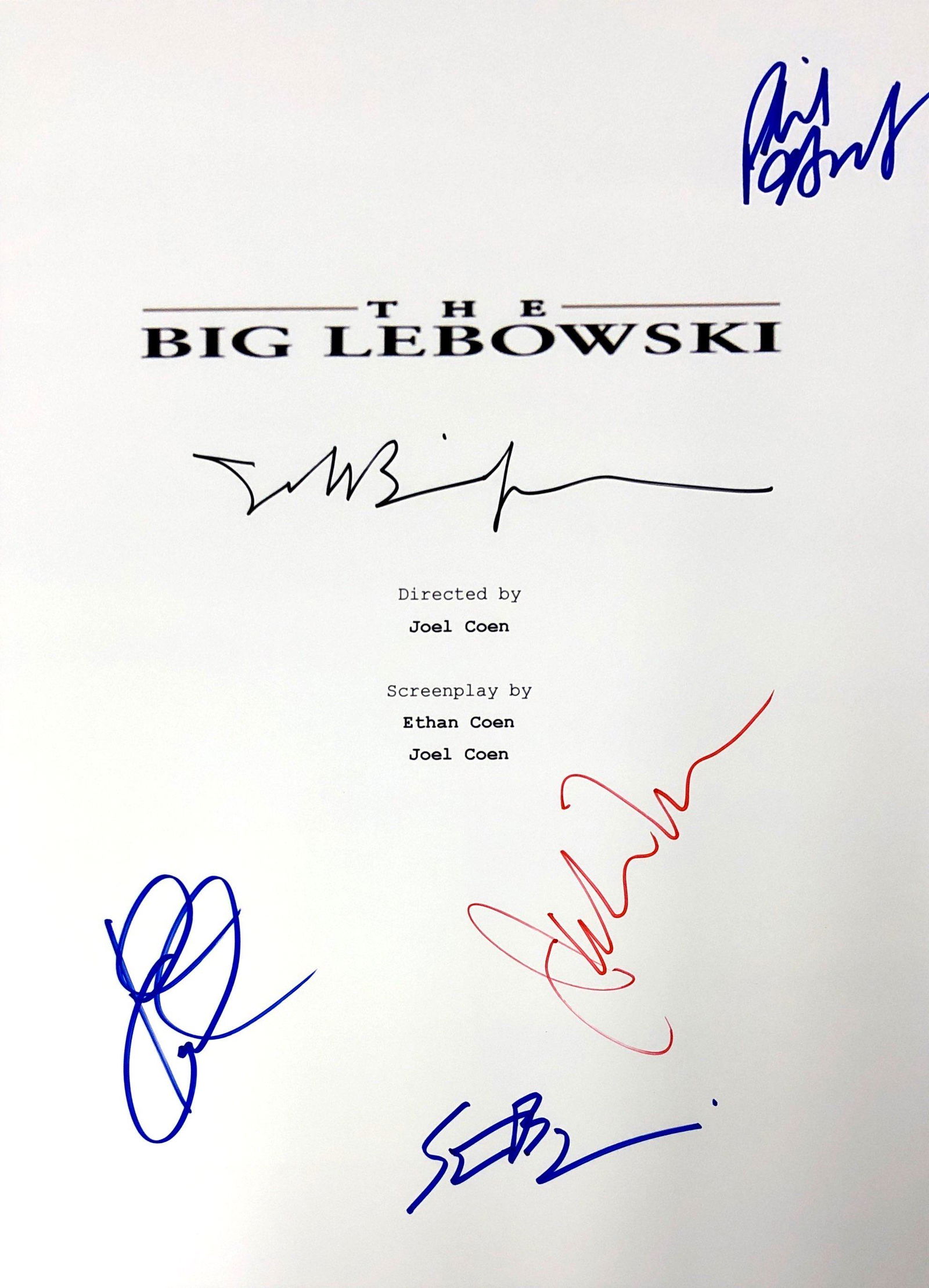 Autograph Signed Big Lebowski Script Cover (1 of 1)