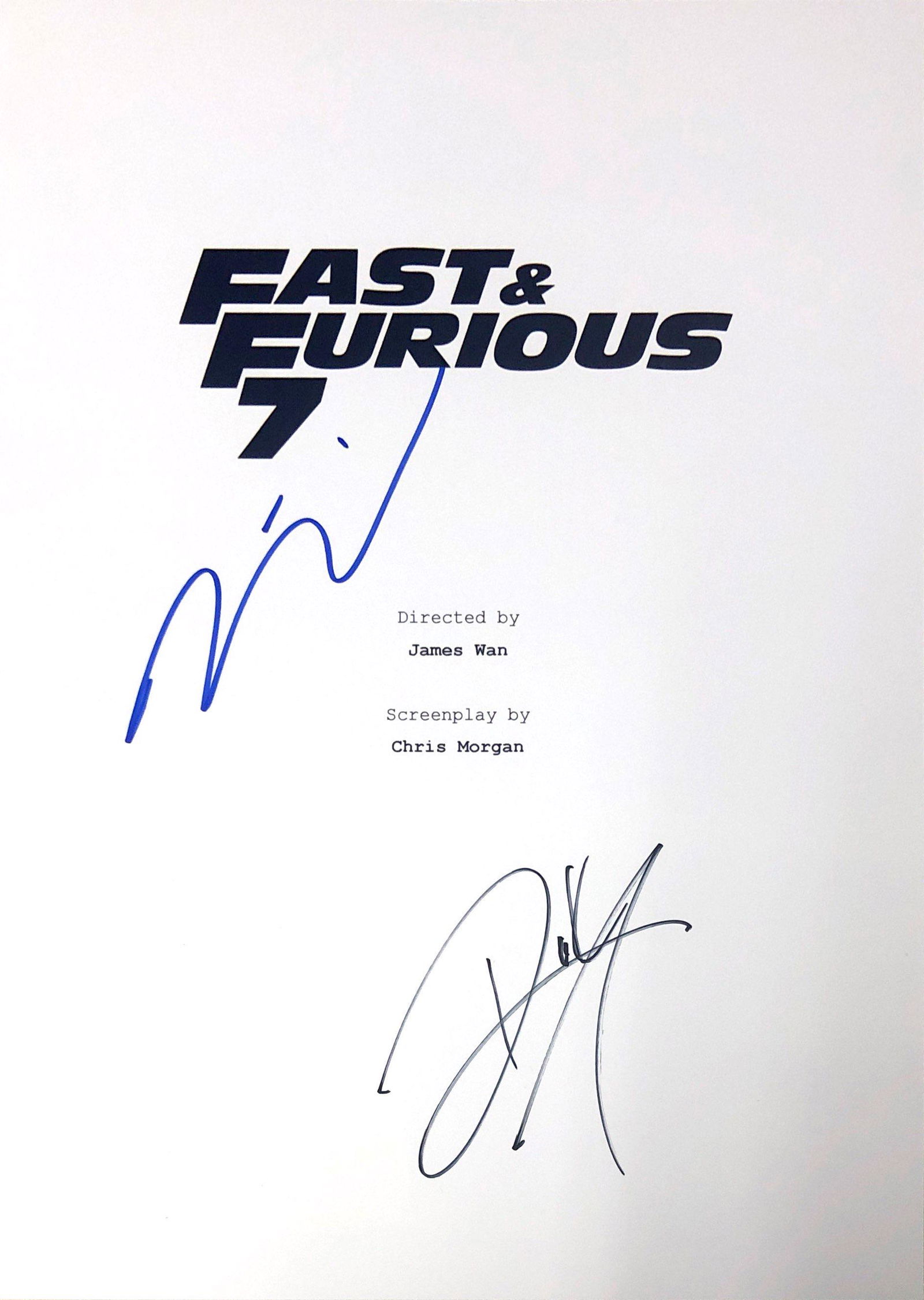 Autograph Signed Fast and Furious 7 Script Cover (1 of 1)