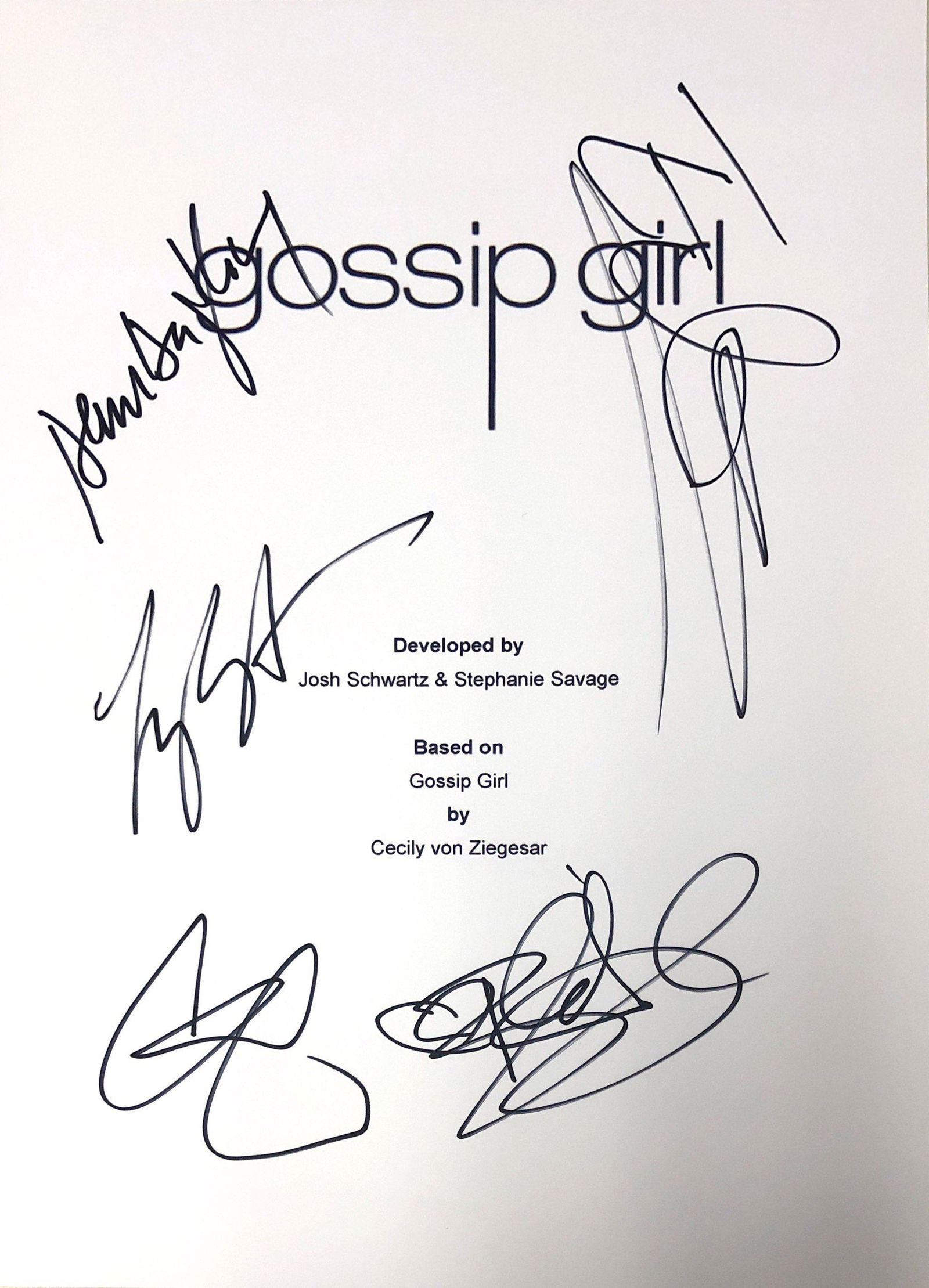 Autograph Signed Gossip Girl Script Cover (1 of 1)