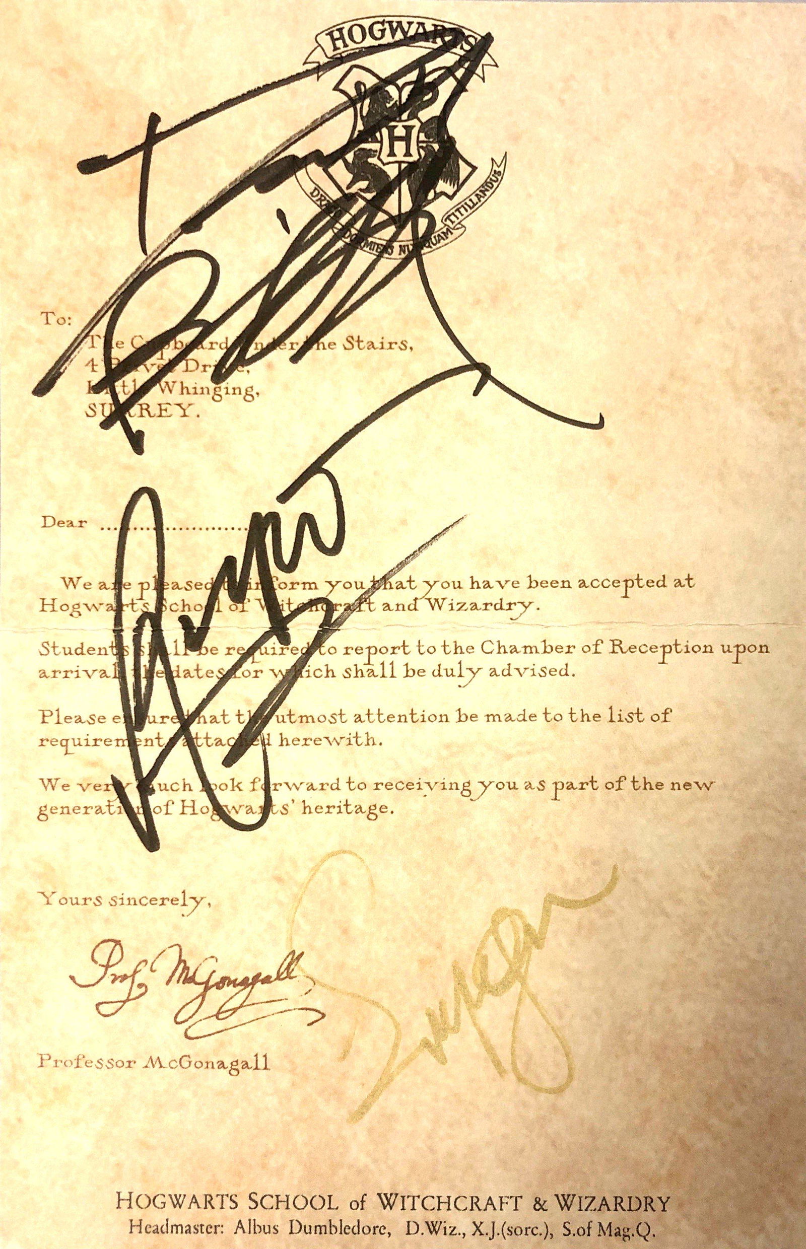 Autograph Signed Harry Potter Prints (1 of 1)