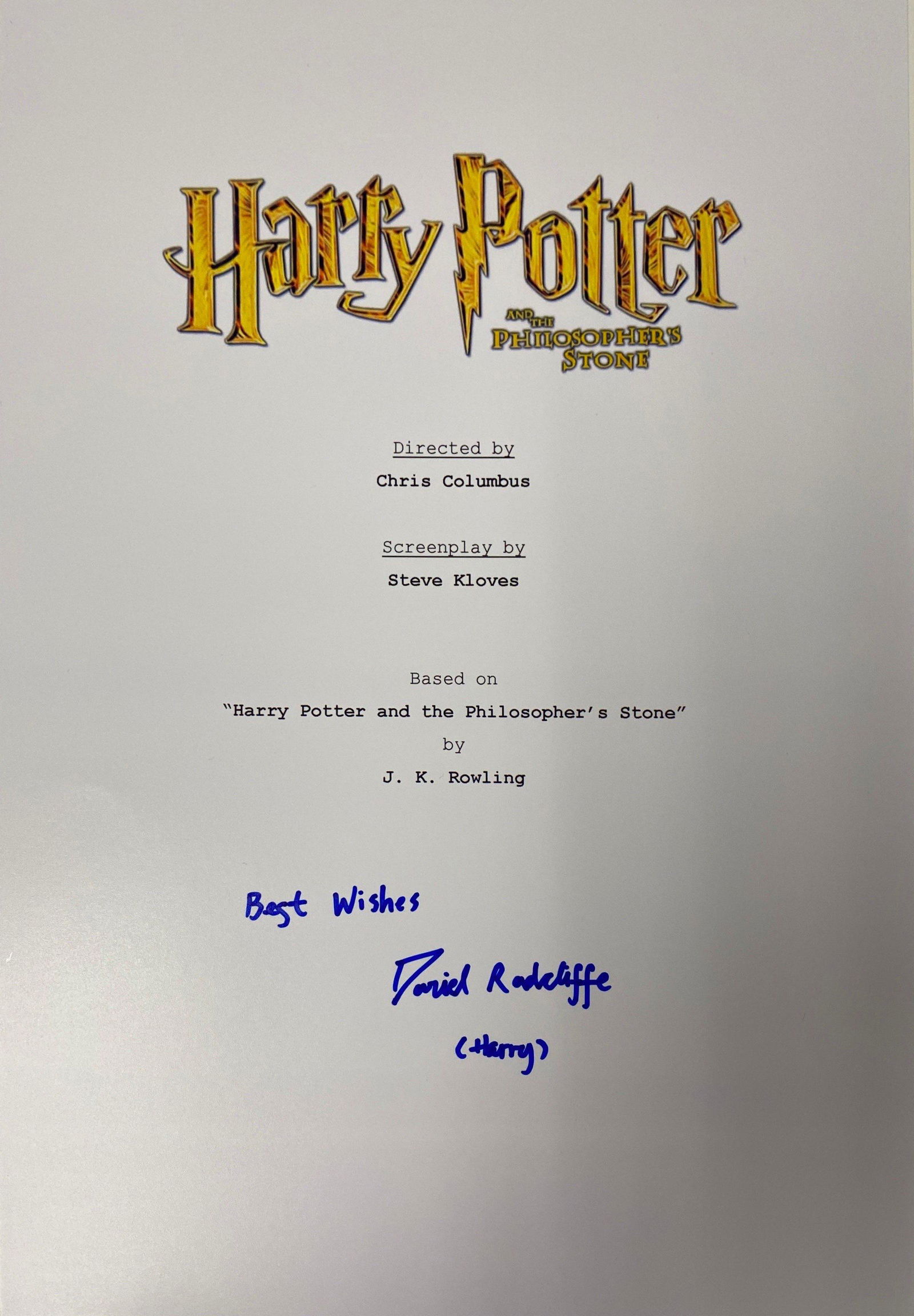 Autograph Signed Harry Potter Philosophers Stone Script: Category: Autograph CollectiblesAutograph Includes: Daniel RdcliffeUnframed Vertified and Excellent ConditionDetails are as shown in the photos Please kindly read our Terms before bidding