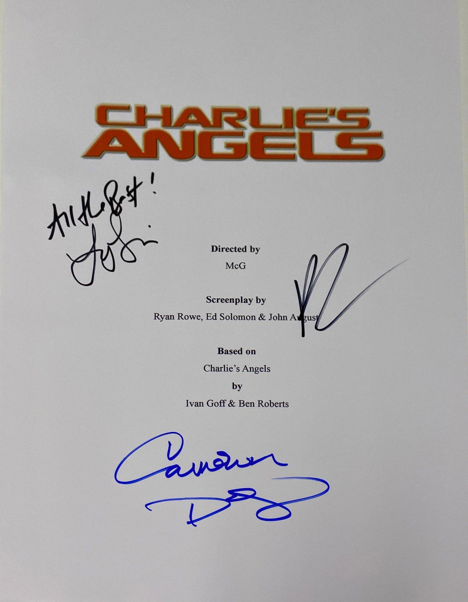 Autograph Signed Charlies Angels Script Cover (1 of 1)