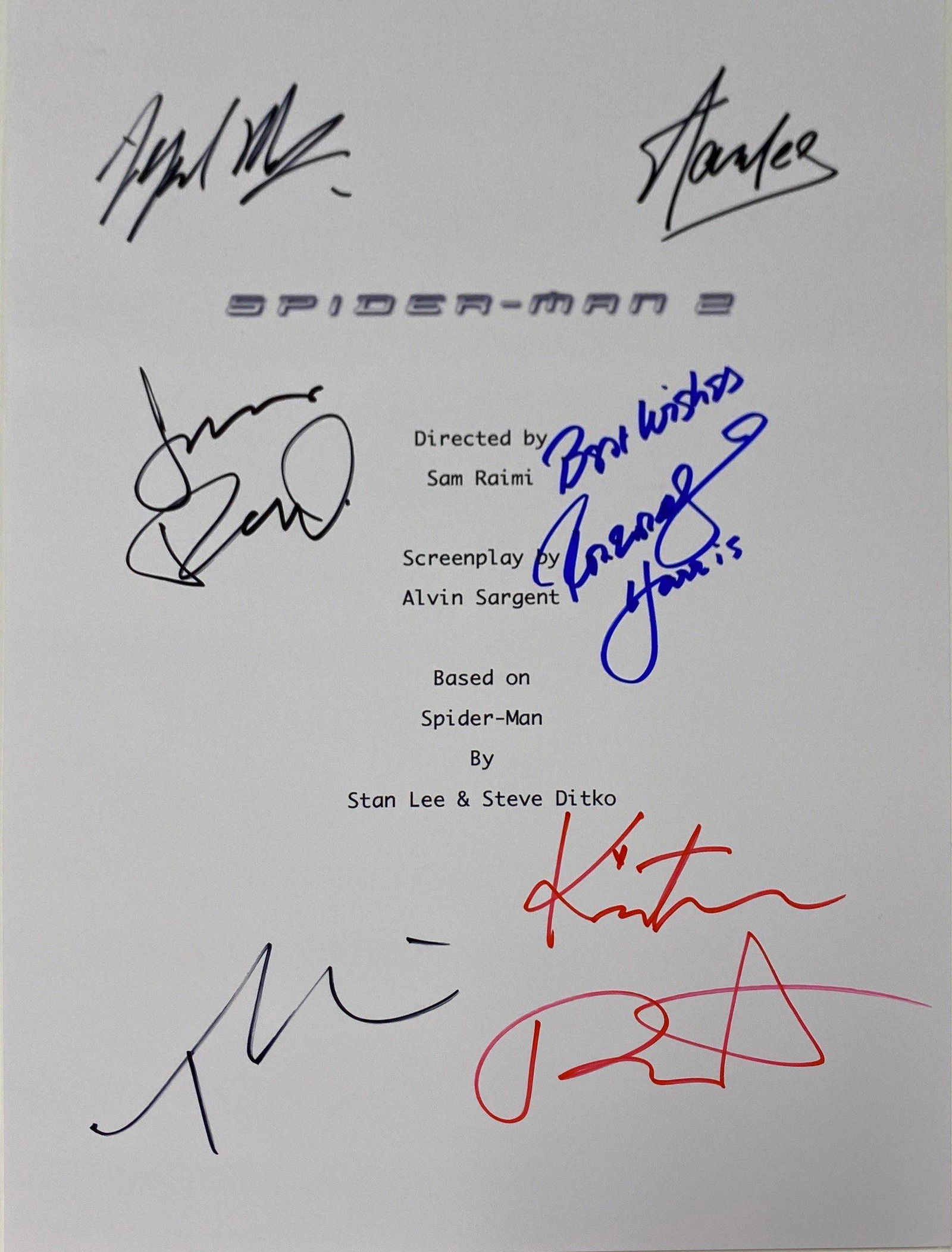 Autograph Signed Spiderman Script Cover (1 of 1)