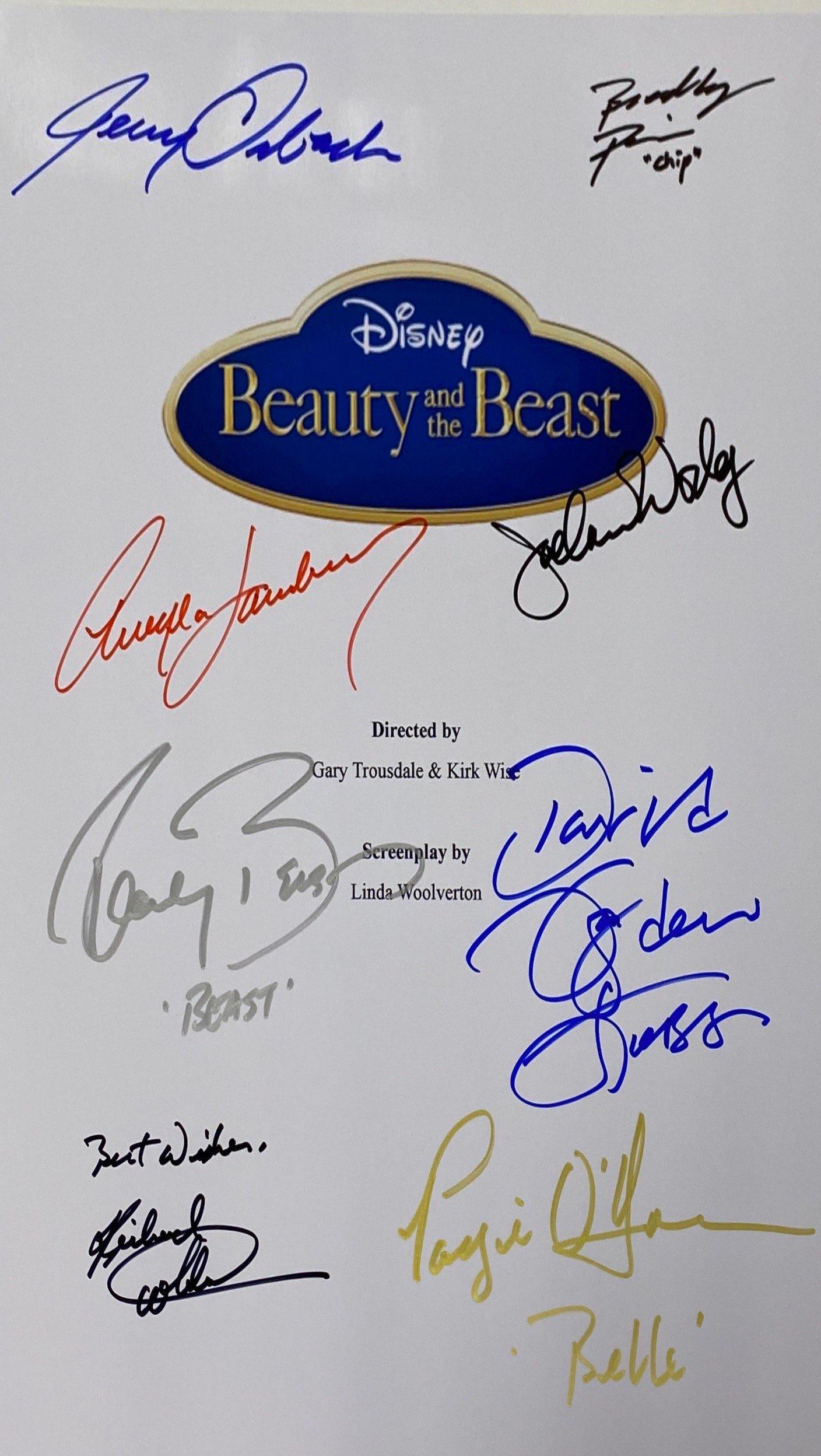 Autograph Signed Beauty and the Beast Script Cover (1 of 1)