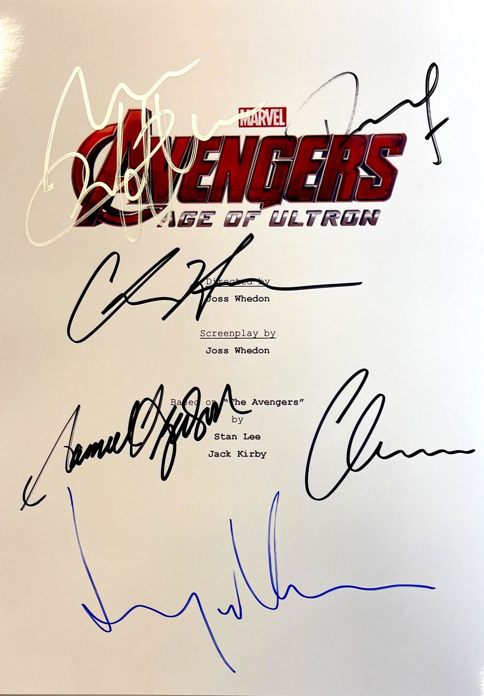 Autograph Signed Avengers Age of Ultron Script Cover (1 of 1)