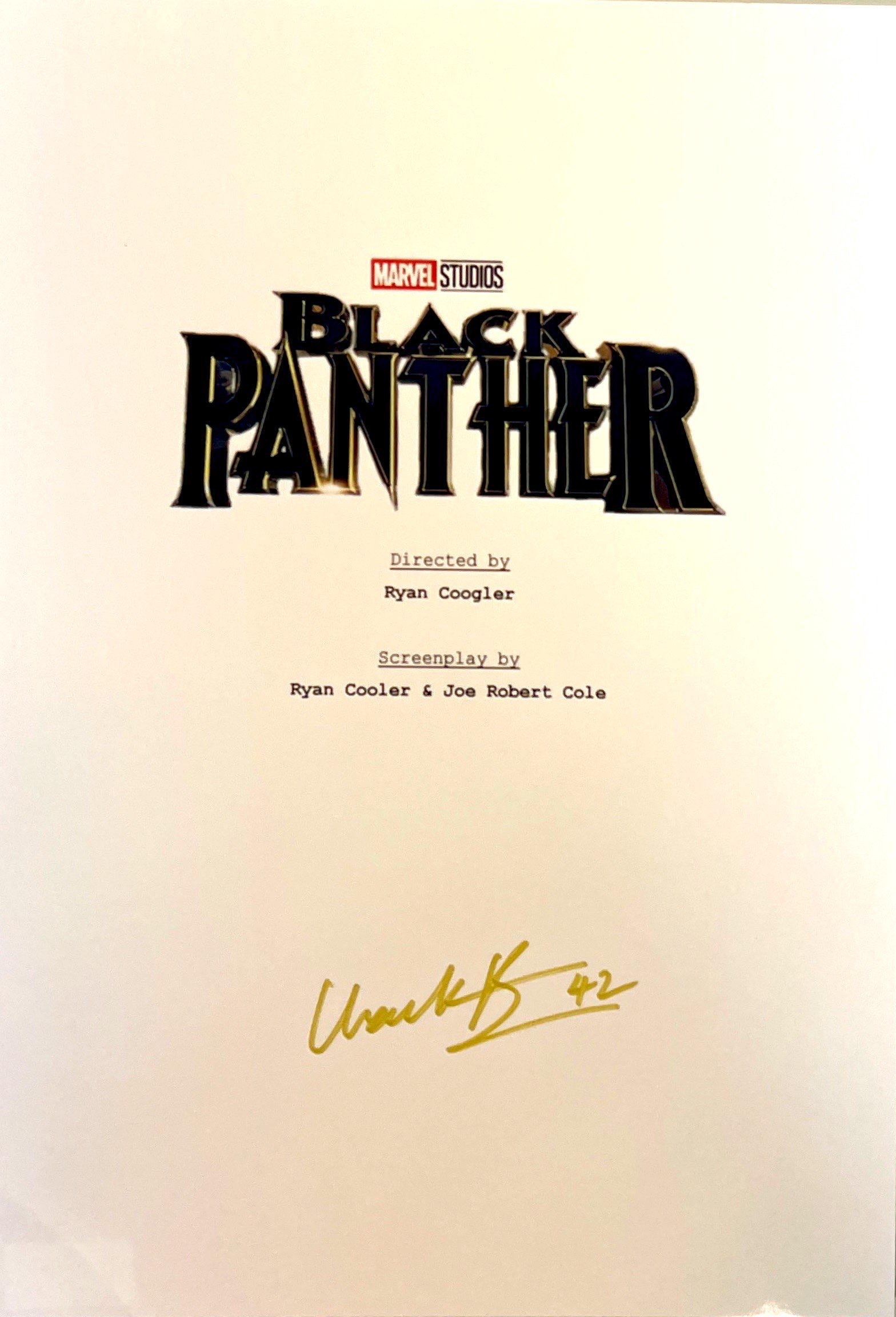 Autograph Signed Black Panther Script Cover (1 of 1)