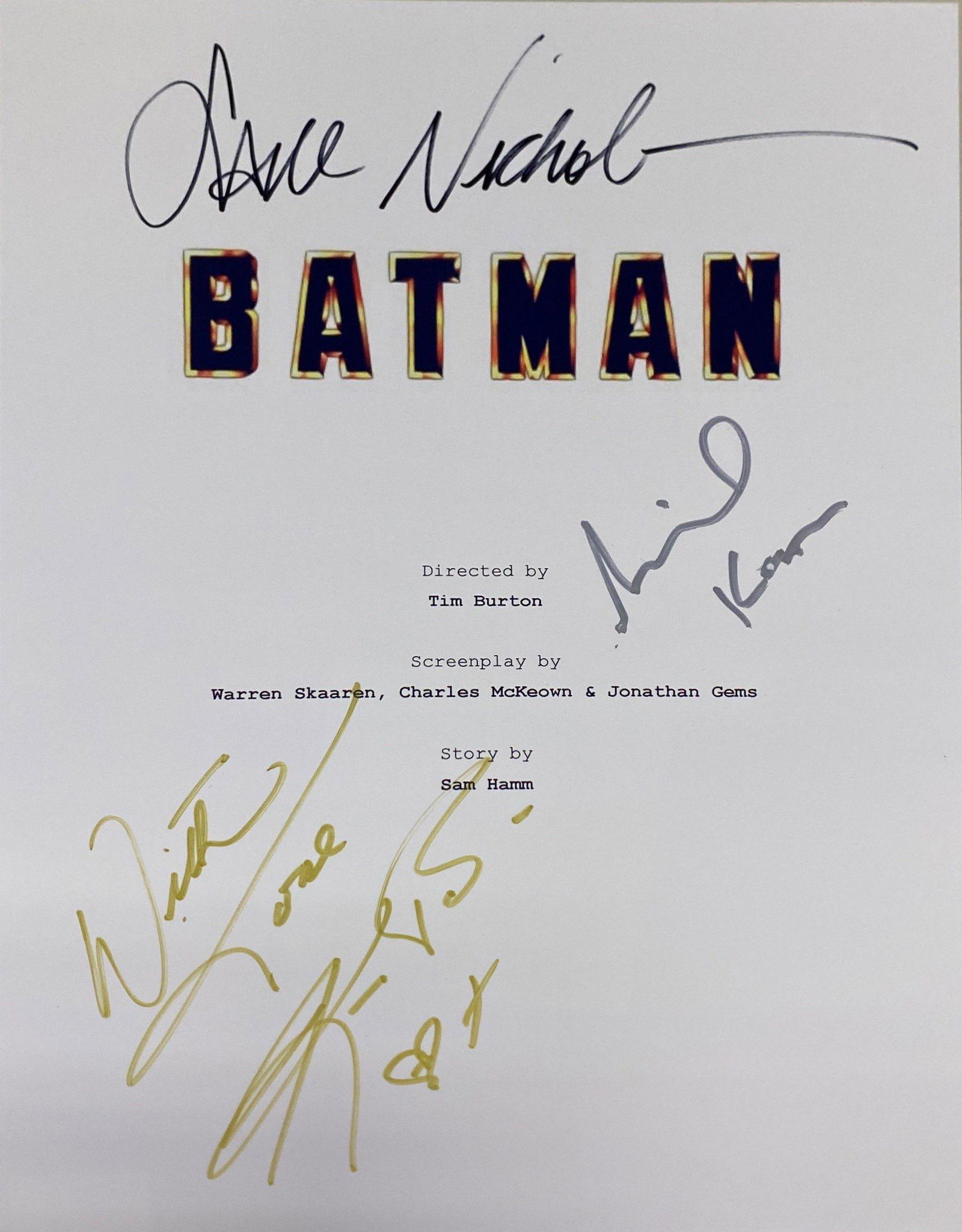 Autograph Signed Batman Script Cover (1 of 1)