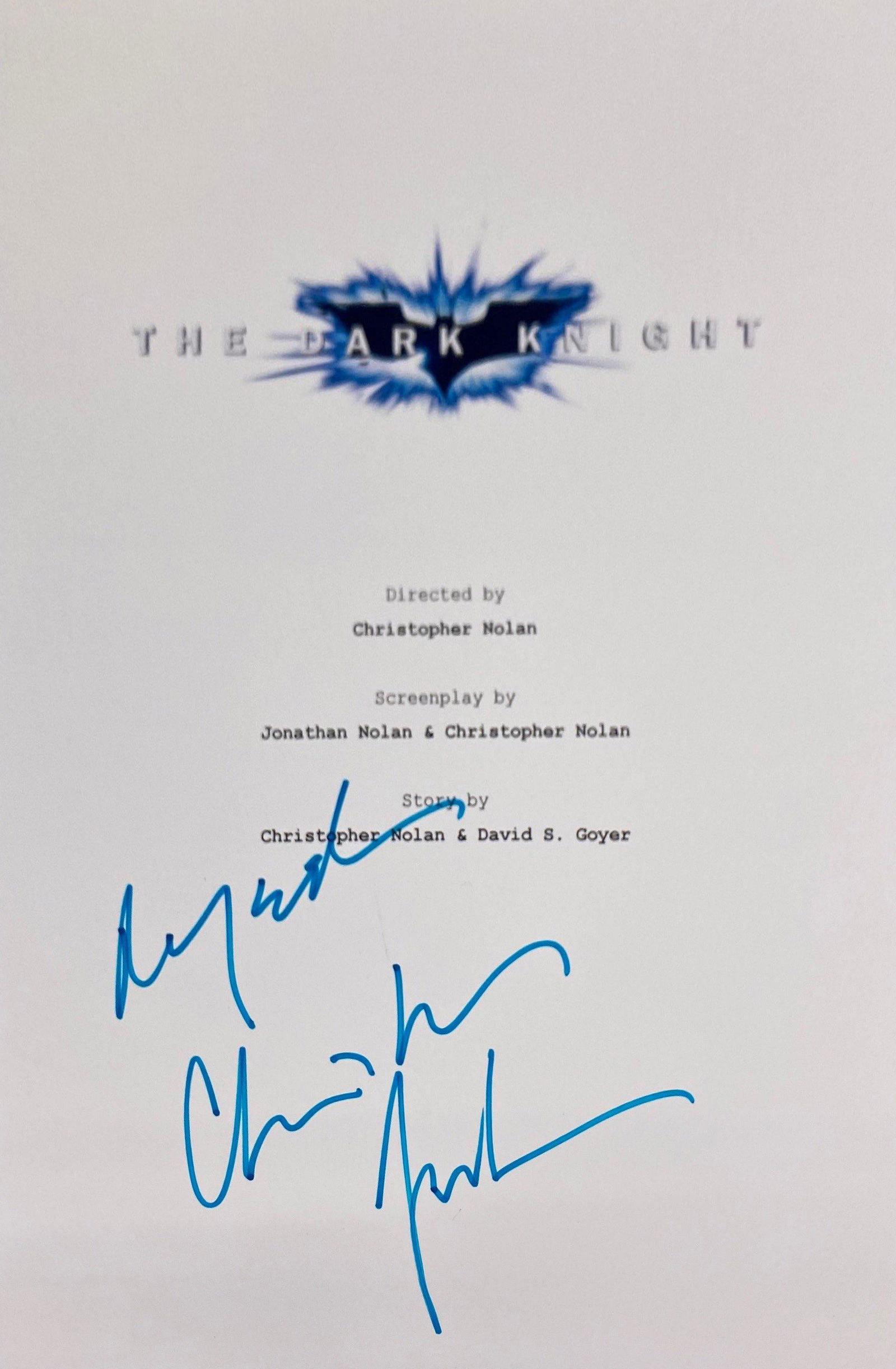 Autograph Signed Batman Dark Knight Script Cover (1 of 1)