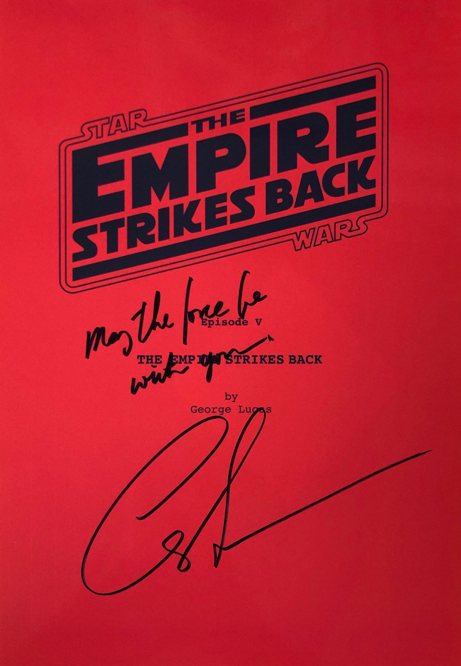 Star Wars Empire Strikes Back Signed Script Cover (1 of 1)