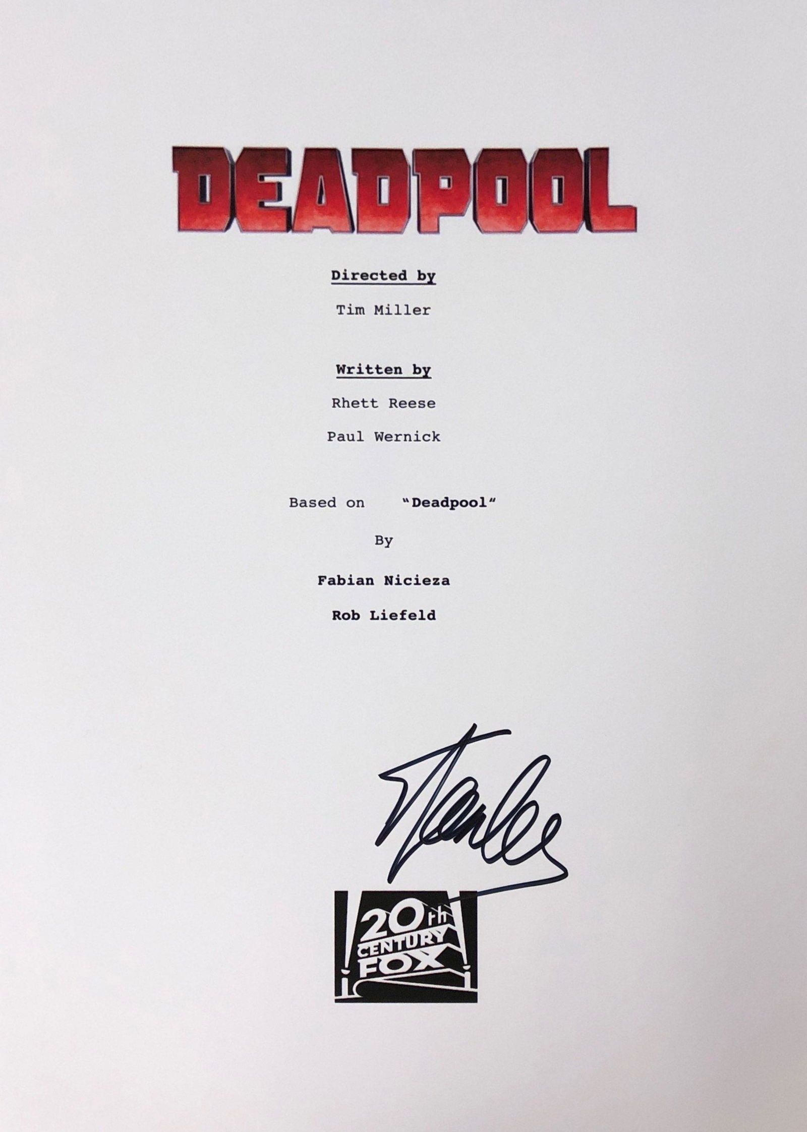 Deadpool Stan Lee Signed Script Cover (1 of 1)