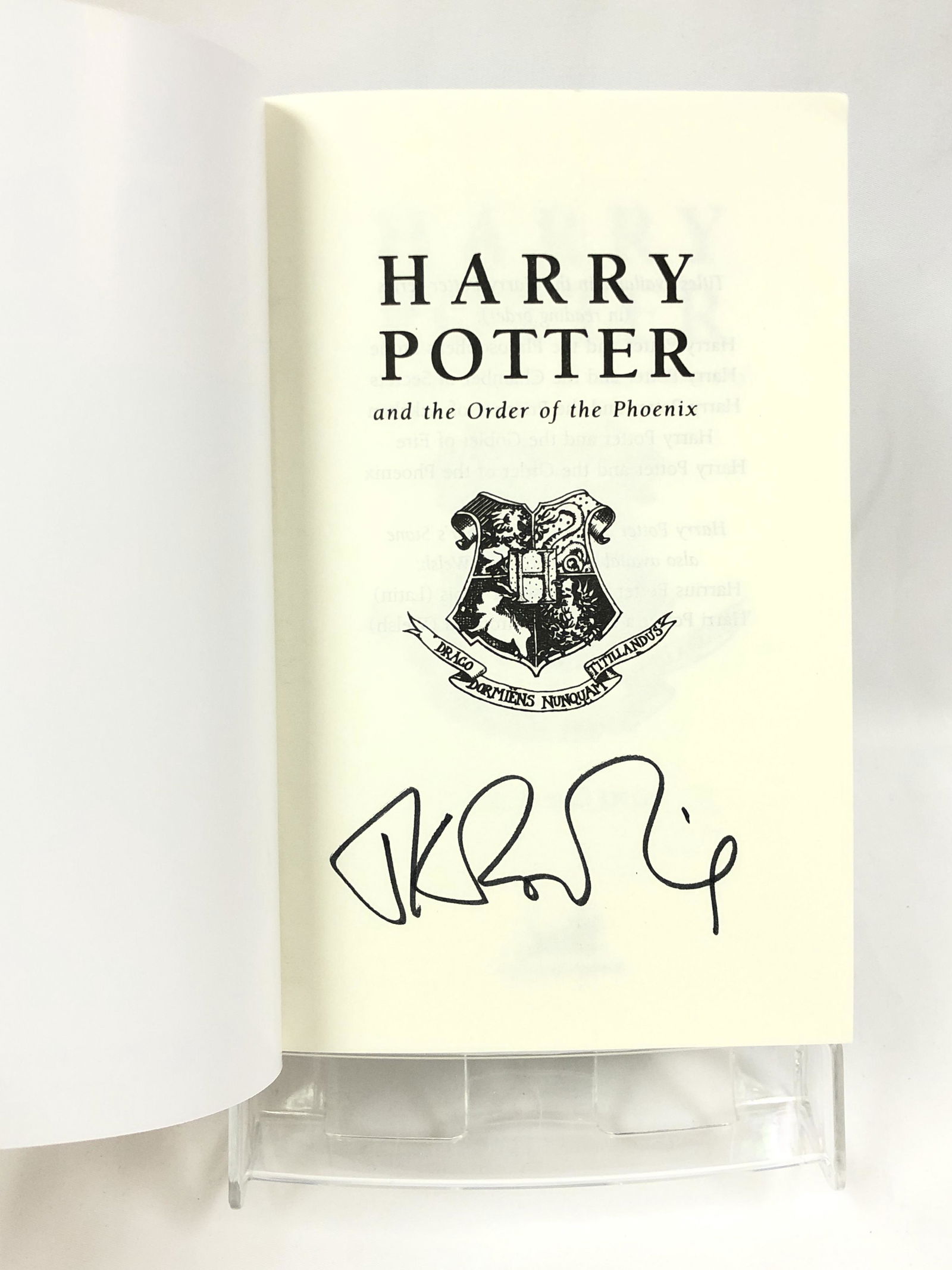 Harry Potter JK Signed Order of Phoenix Book (1 of 2)