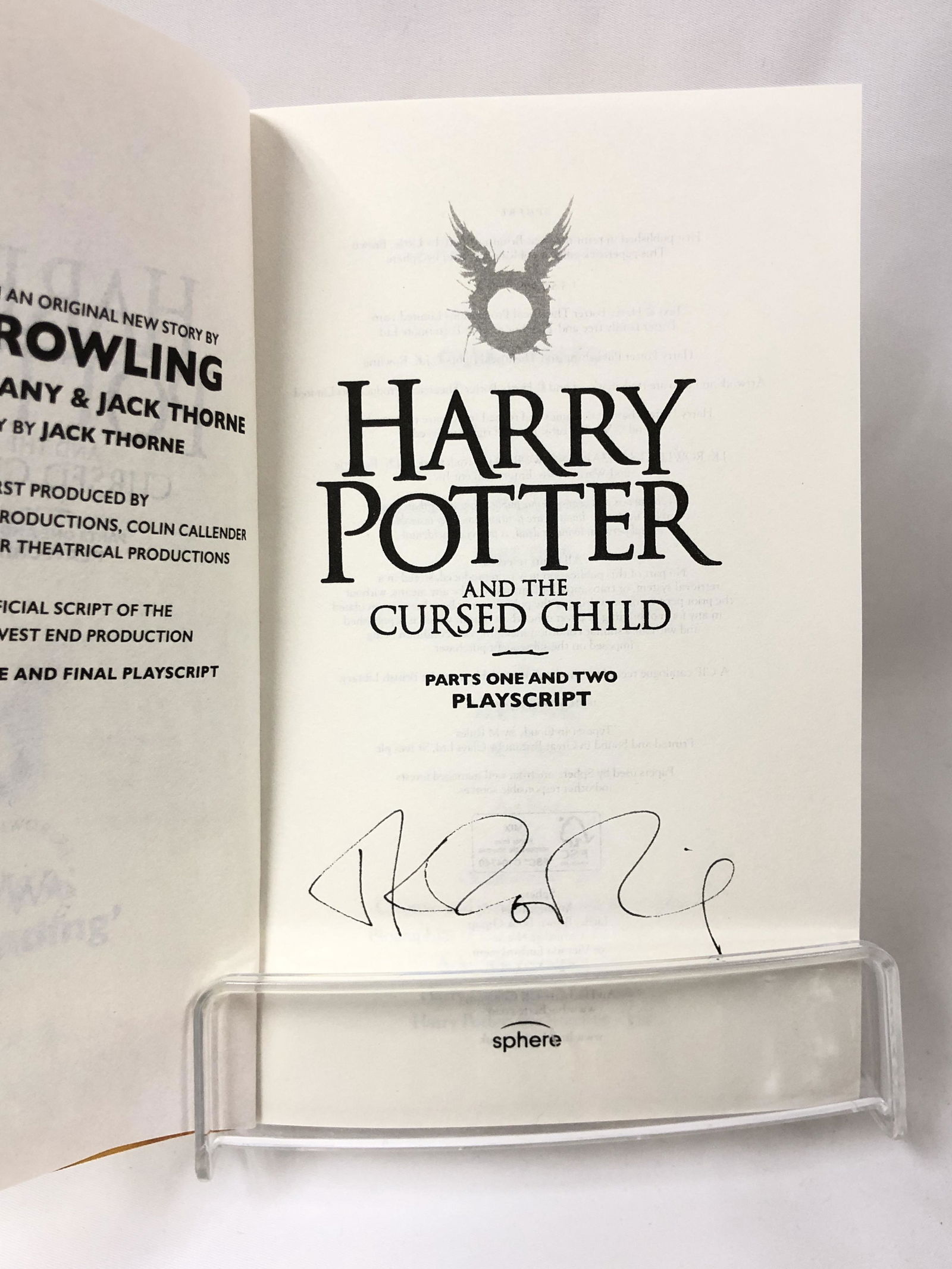 Harry Potter JK Signed Cursed Child Book (1 of 2)