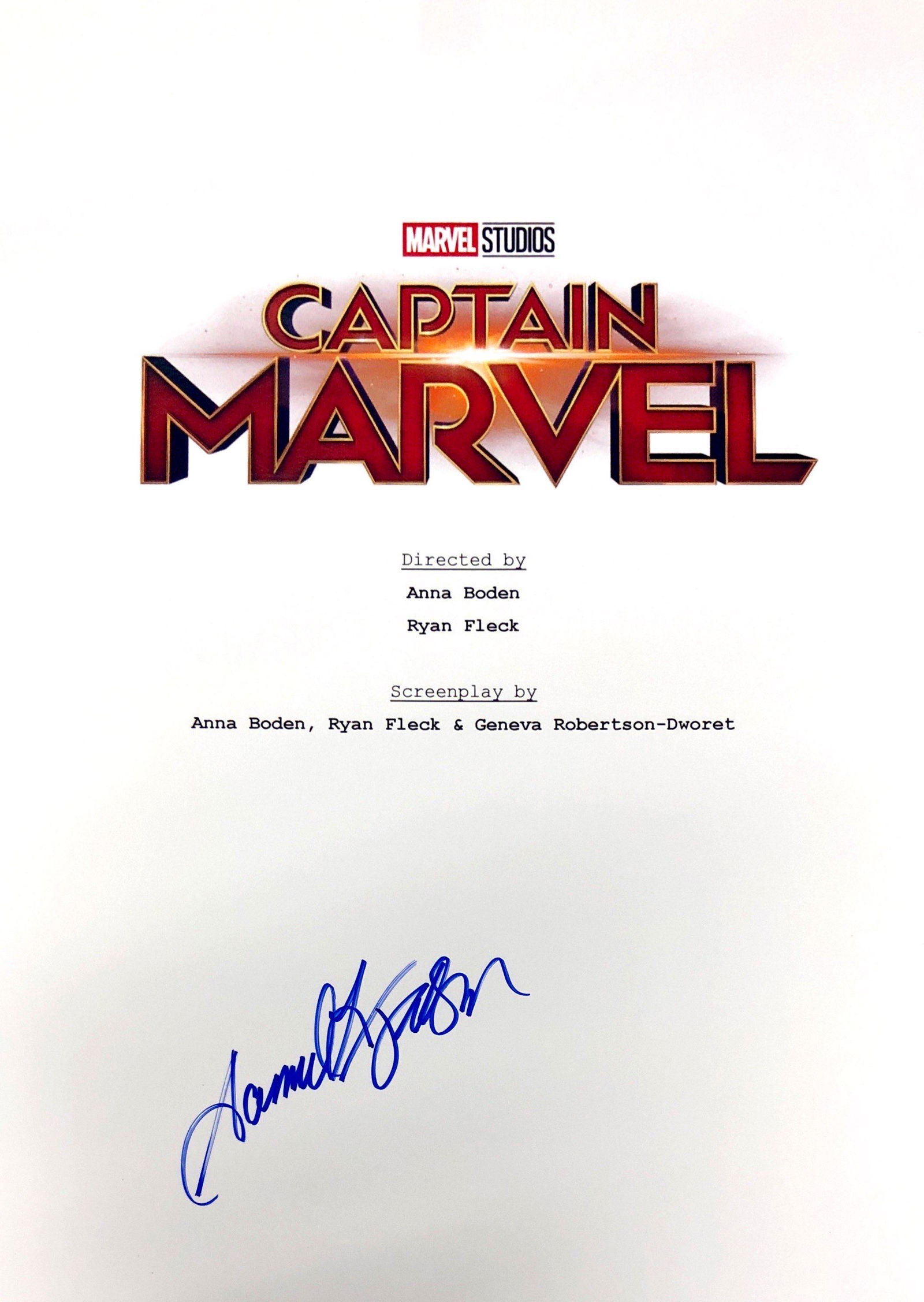 Samuel L Jackson Autograph Signed Captain Marvel Script (1 of 1)