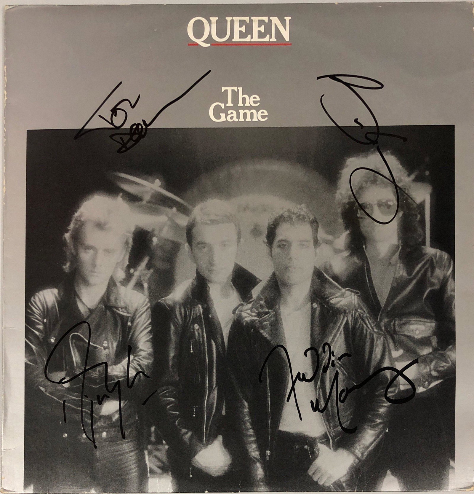 Freddie Mercury Autograph Signed Queen The Game Vinyl: Autograph Includes: Brian May, Roger Taylor, Freddie, Mercury, John DeaconUnframed Vertified and Excellent ConditionIf image of documentation is attached in the listing, the lot is sold with documents