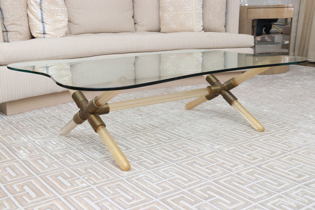 Murano Glass X Form Mid Century Coffee Table (1 of 7)