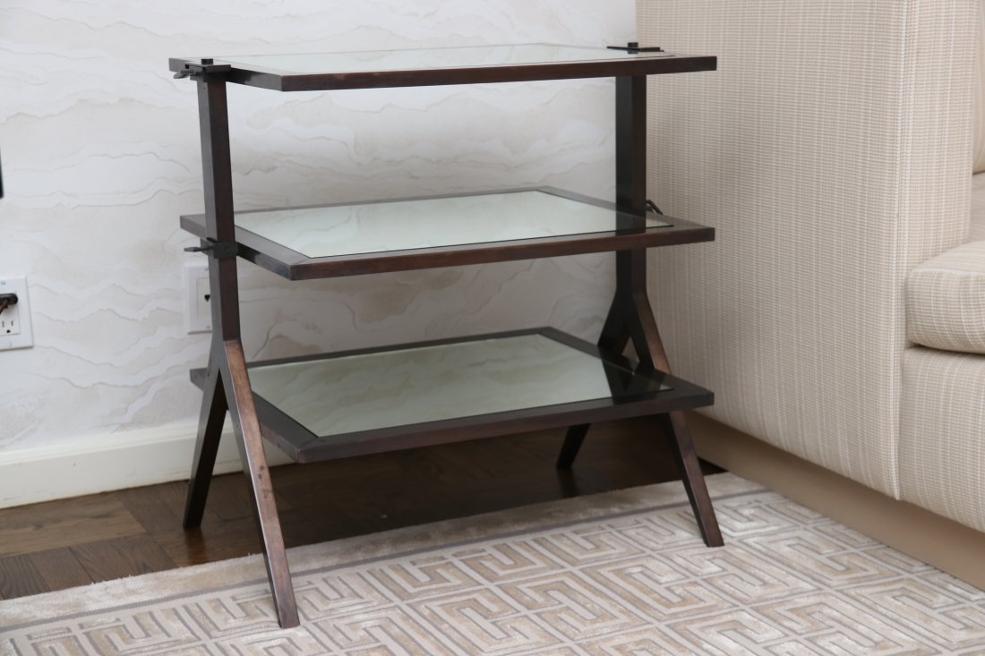 Mirrored 3 Tier Mahogany Side Table (1 of 4)