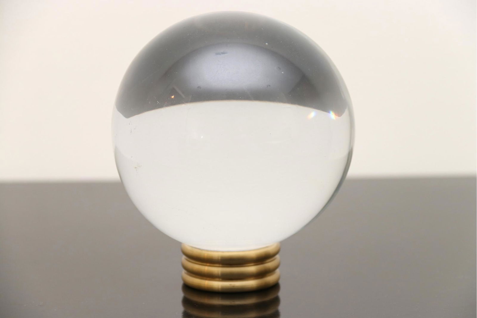 Mid Century Crystal Ball With Base 5 Inches Round (1 of 4)