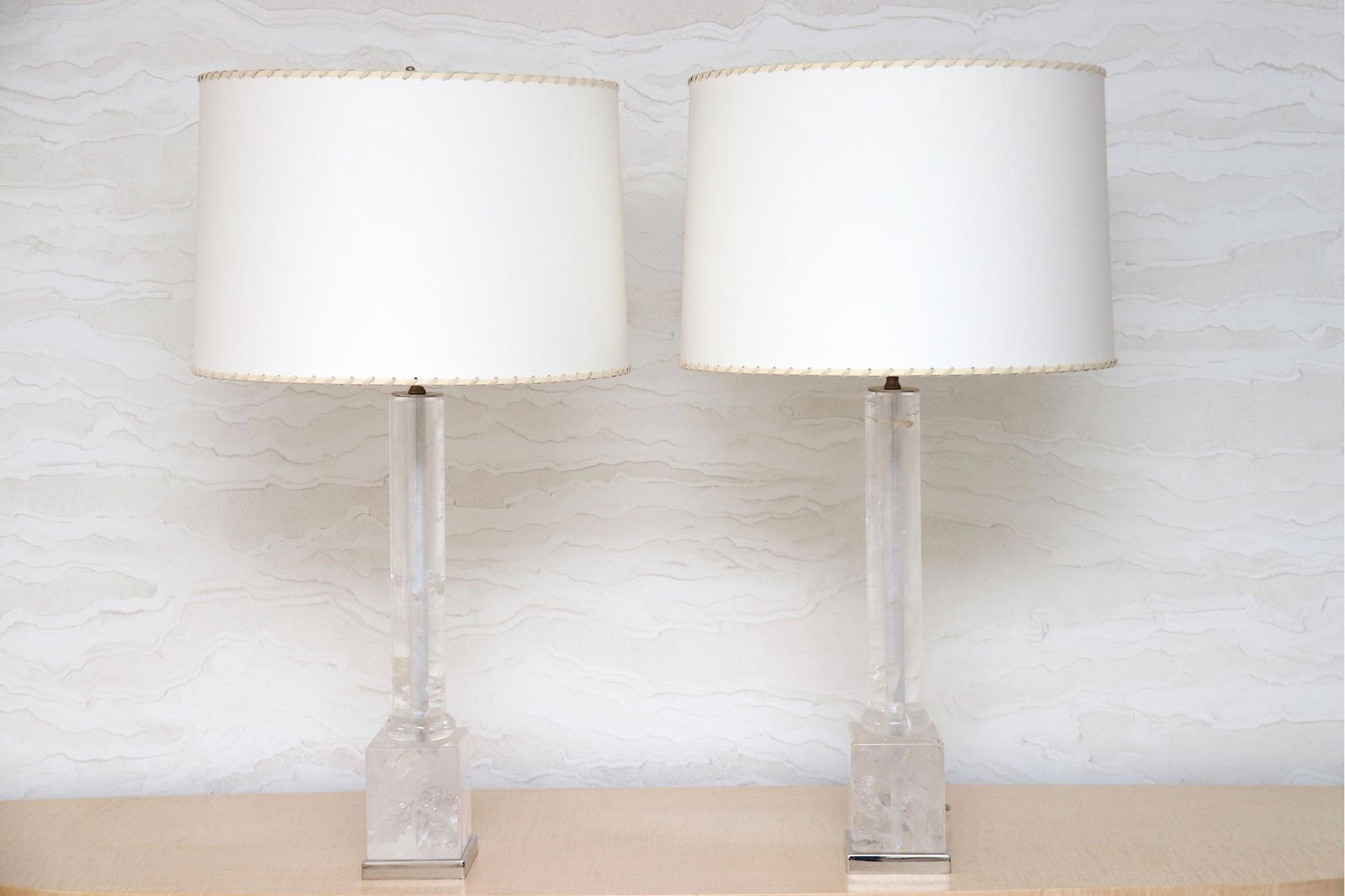 Rock Crystal Columnar Form Table Lamps (1 of 9)