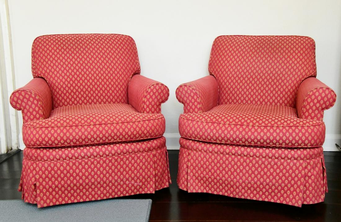 Pair Of Jacquard Fabric Side Chairs (1 of 7)