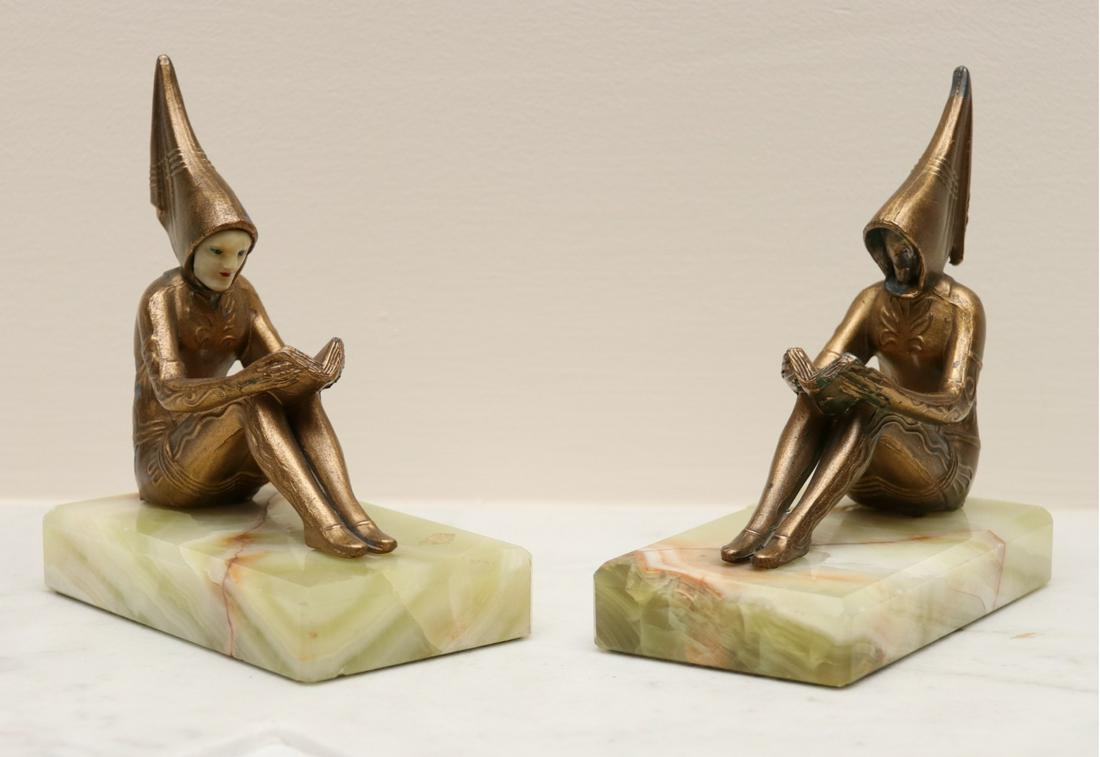 Pair Of Marble Base And Brass Bookends (1 of 8)