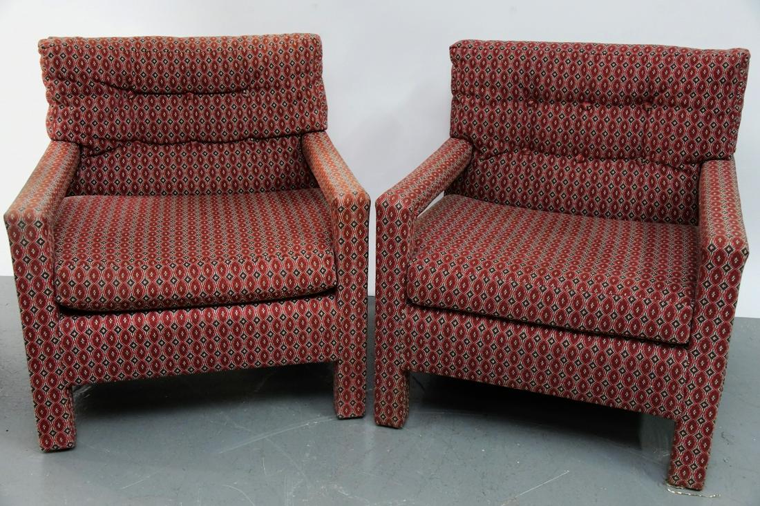 Pair 1970s Milo Baughman Parsons Arm Chairs (1 of 8)
