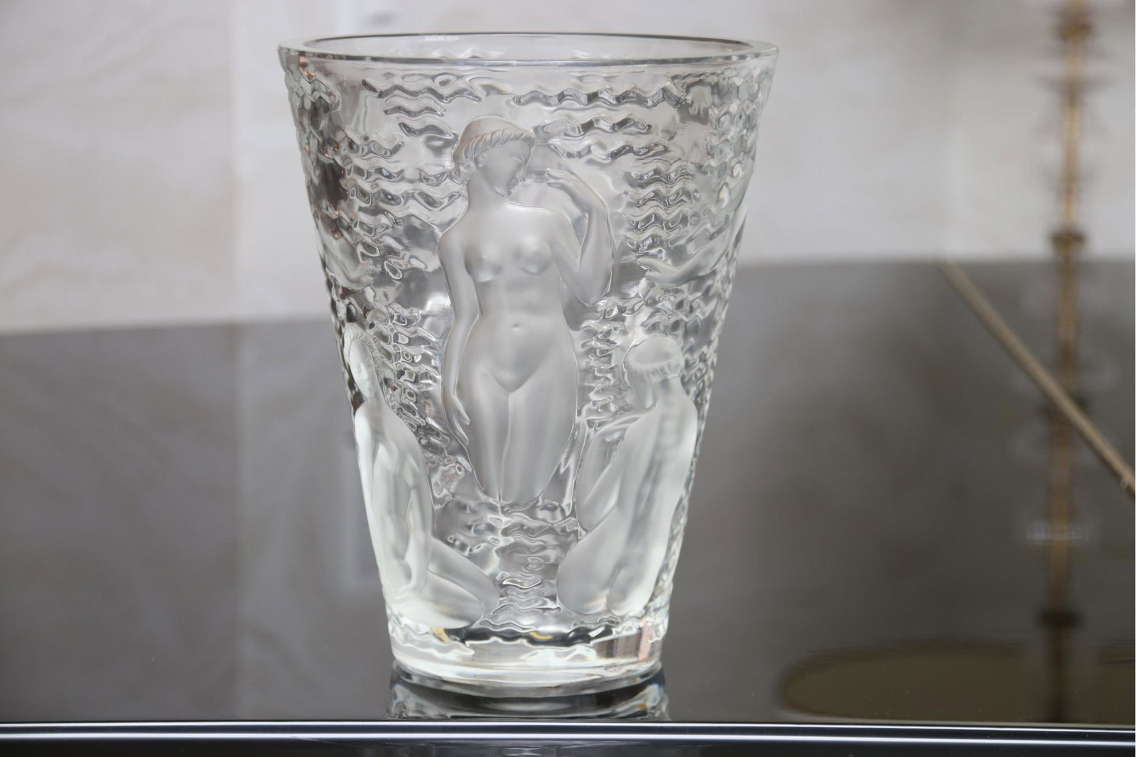 Lalique Ondines France Crystal Glass Vase With Nude Undines: Paracelsus a physician theologian and philosopher of the German renaissance described Ondinesâ€”or Undinesâ€”as a group of elemental beings female and mortal but soulless that live in water.