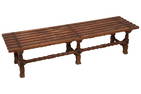 Long Slat Bench On Turned Legs