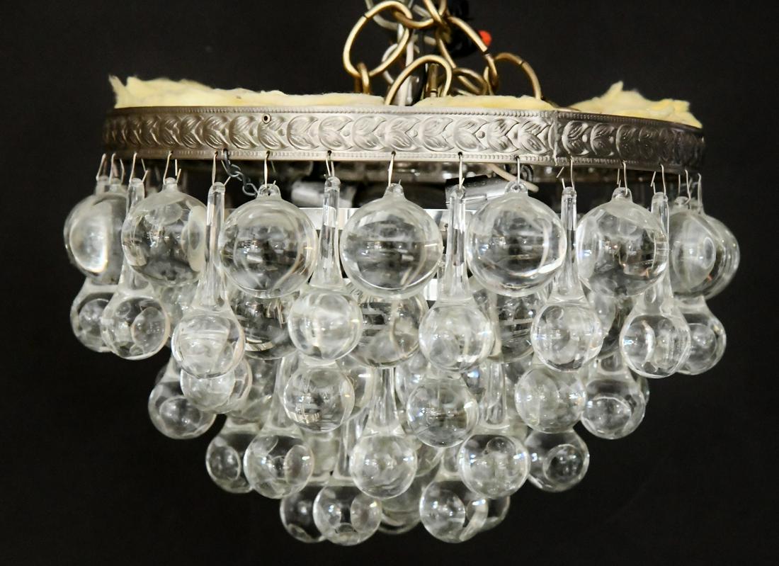 Mid Century Glass Pendant Teardrop Ceiling Mount Chandelier (1 of 6)