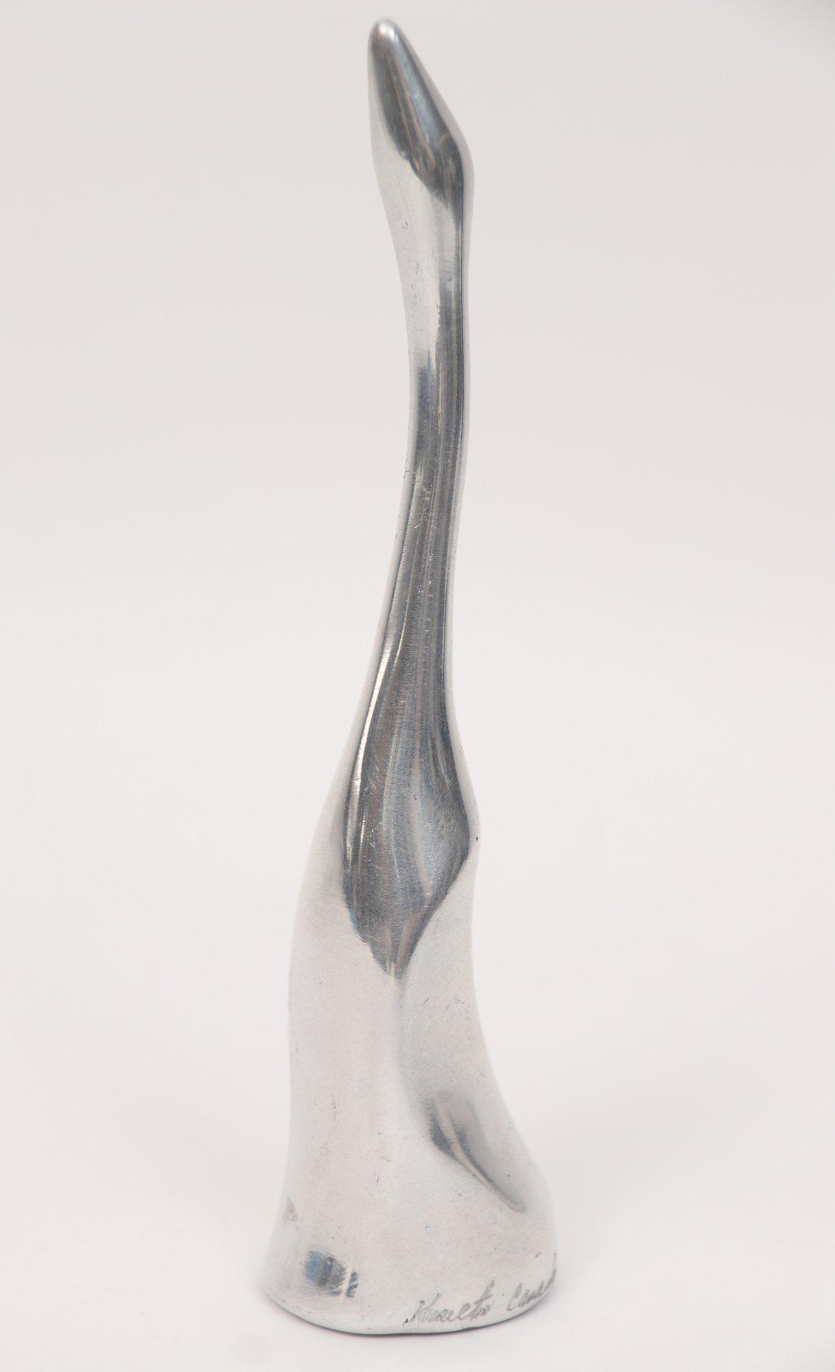 Mid Century Chrome Abstract Swan Sculpture (1 of 5)