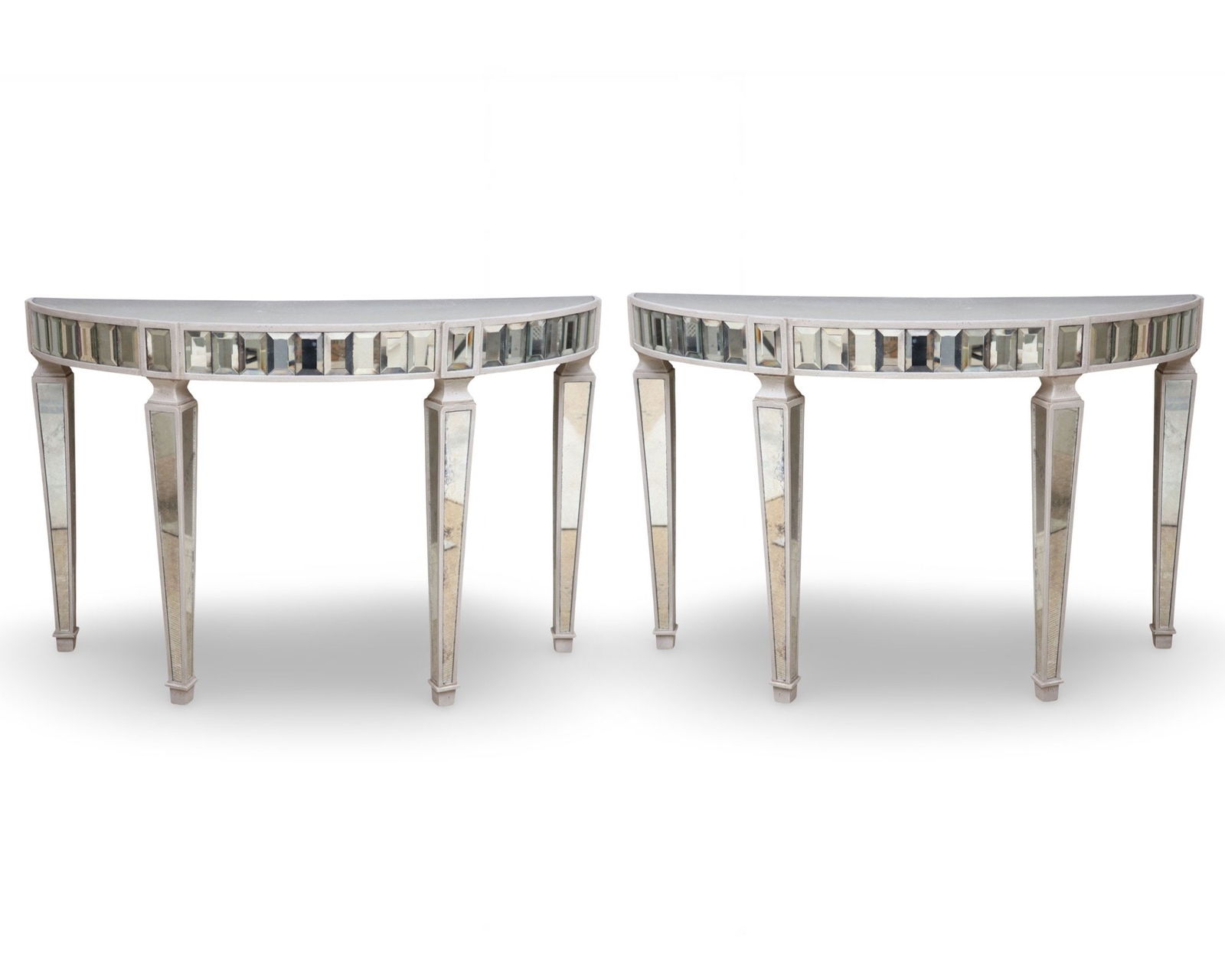 Amy Howard Mirrored Demilune Tables (1 of 13)
