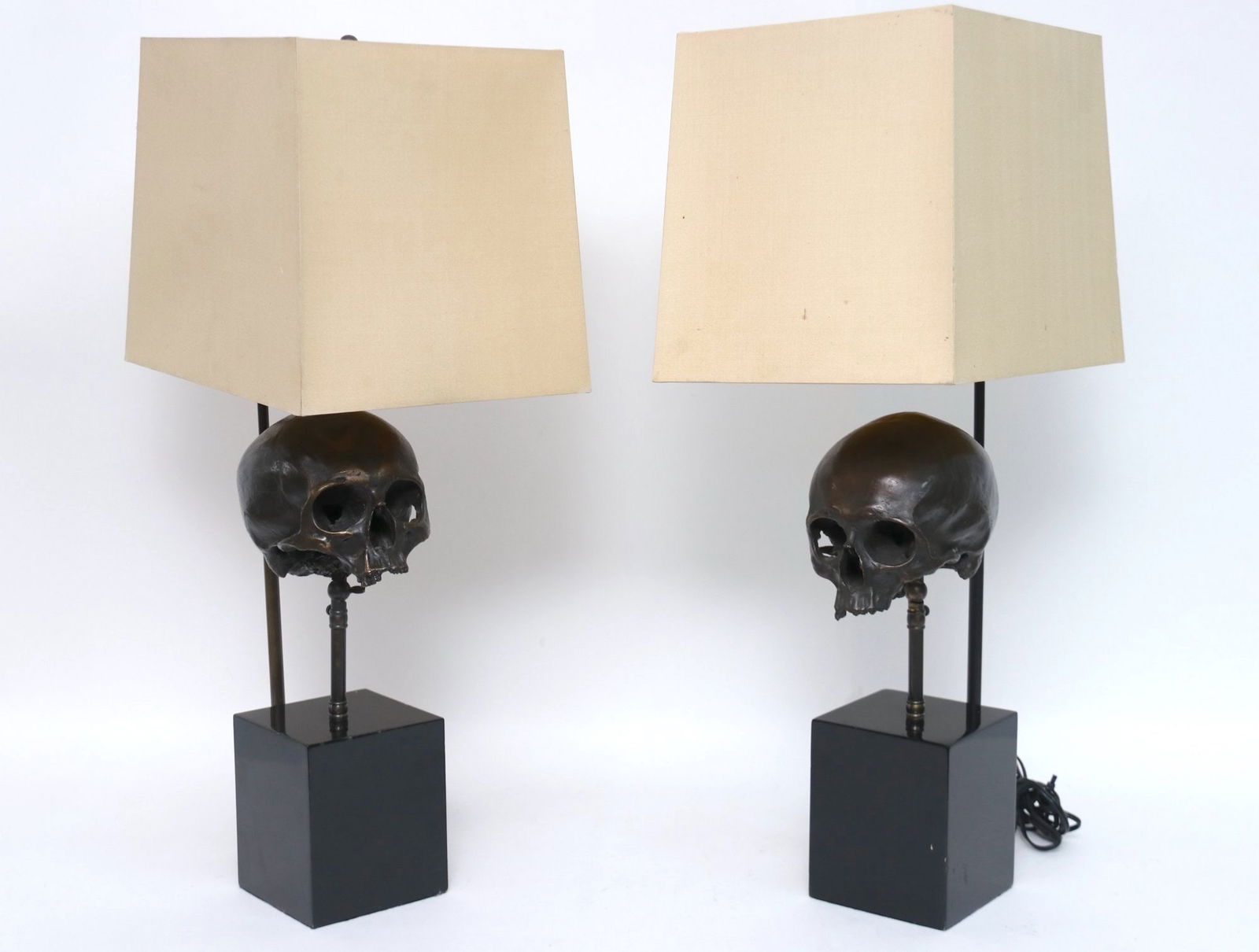 Blackman Cruz Workshop Skull Table Lamps, Pair (1 of 17)