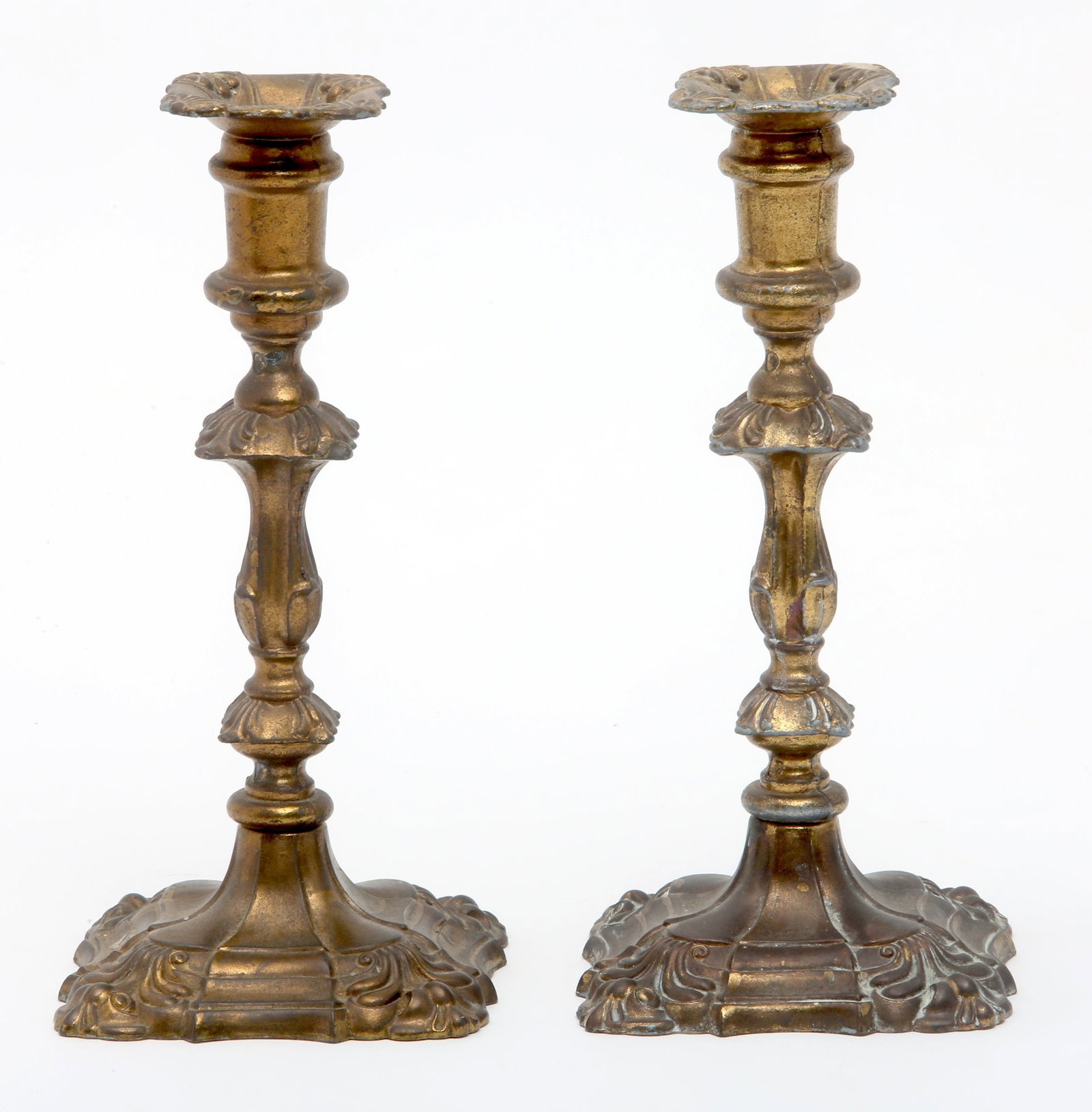 Brass Candle Sticks: pair of repose 9.5 inch candlesticks
