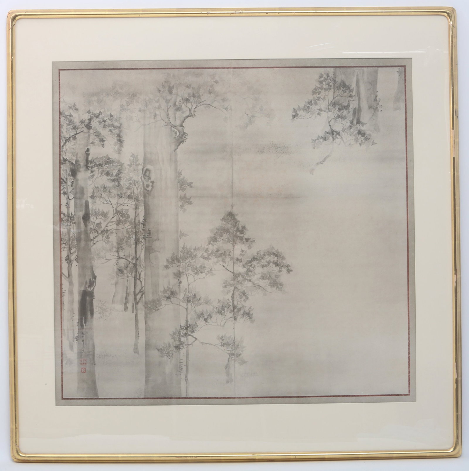 Chinese Watercolor: 41" x 41"