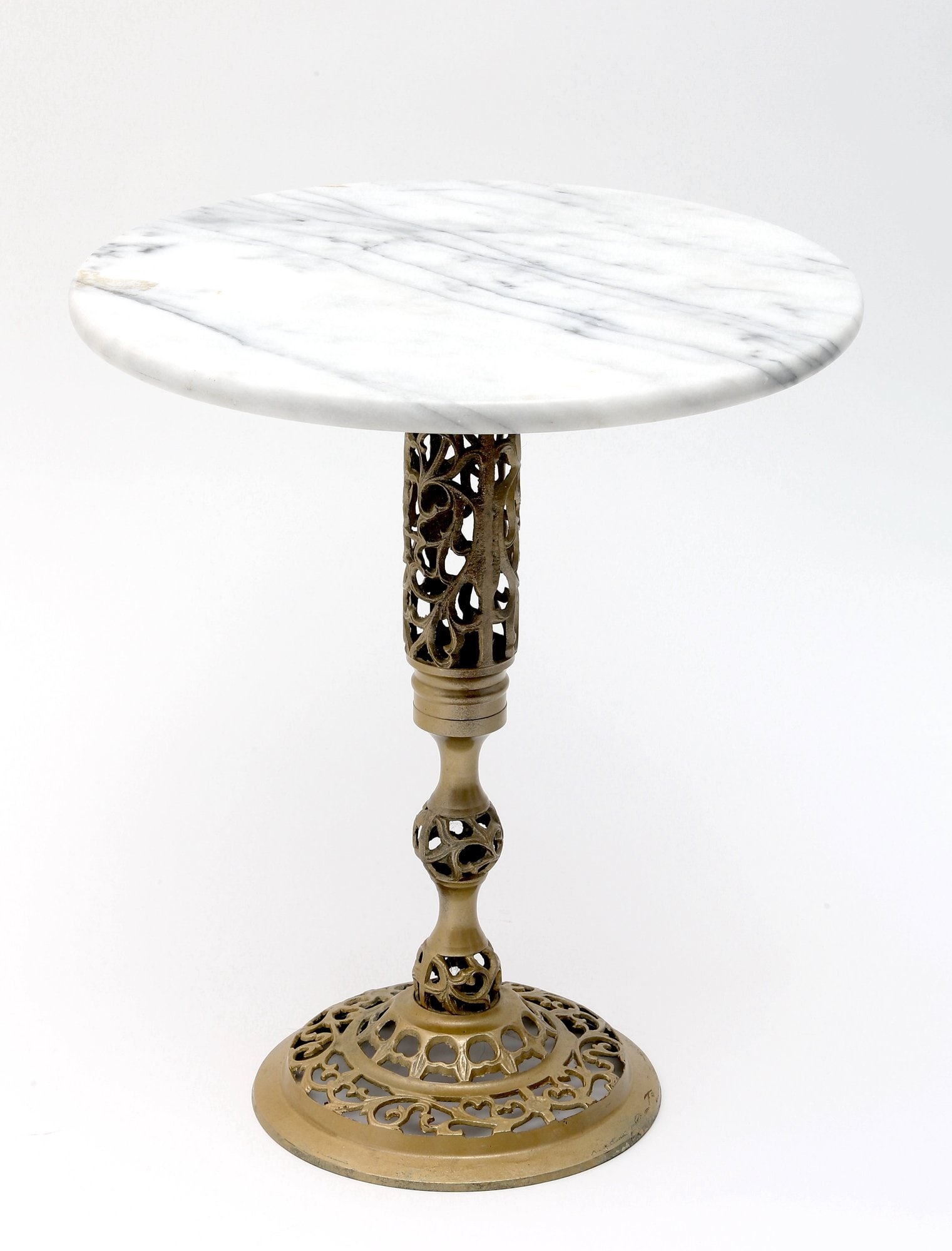 Vintage Marble & Brass Side Table (1 of 7)