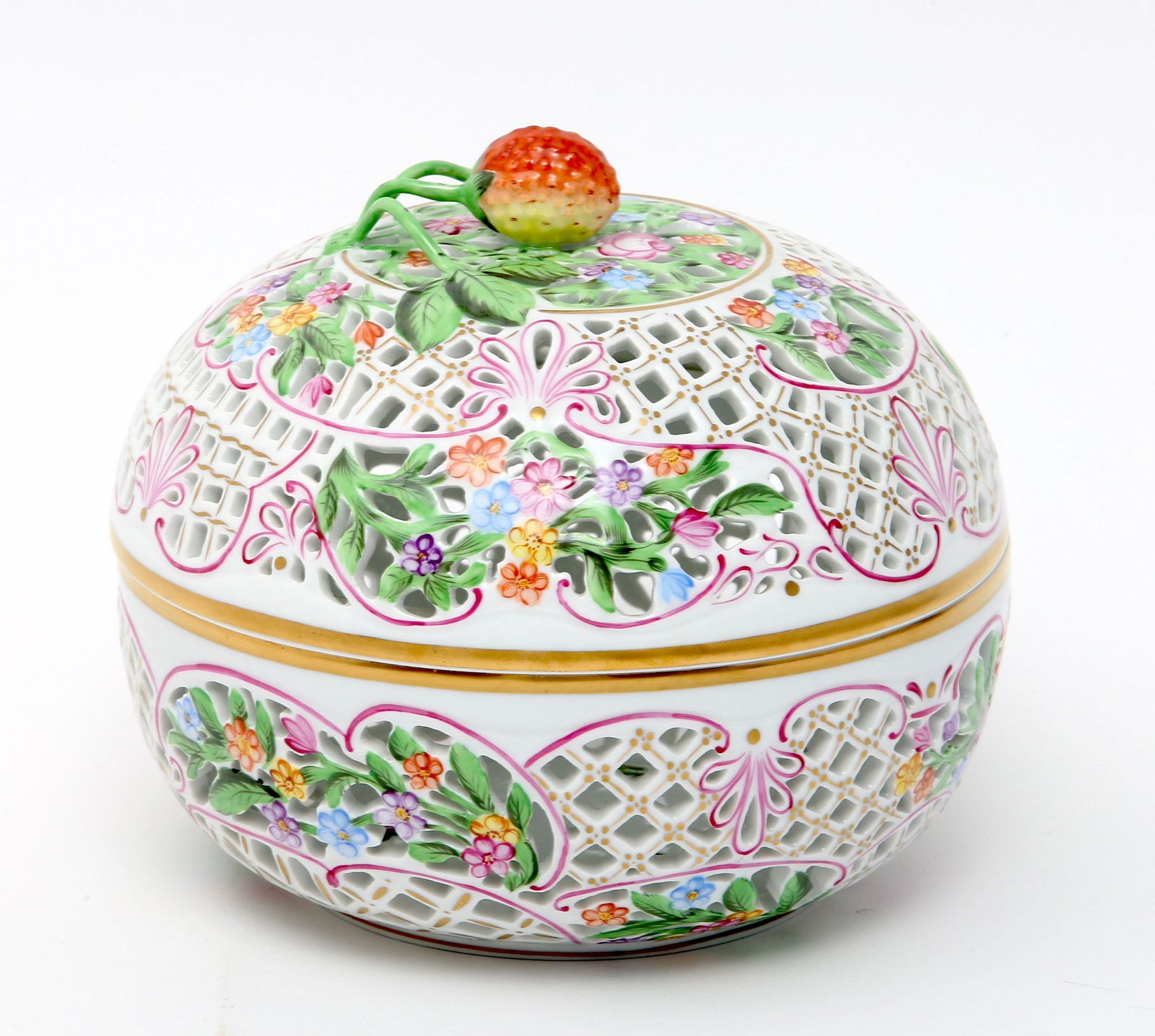 Herend Hungarian Reticulated Porcelain Bonbonniere (1 of 7)