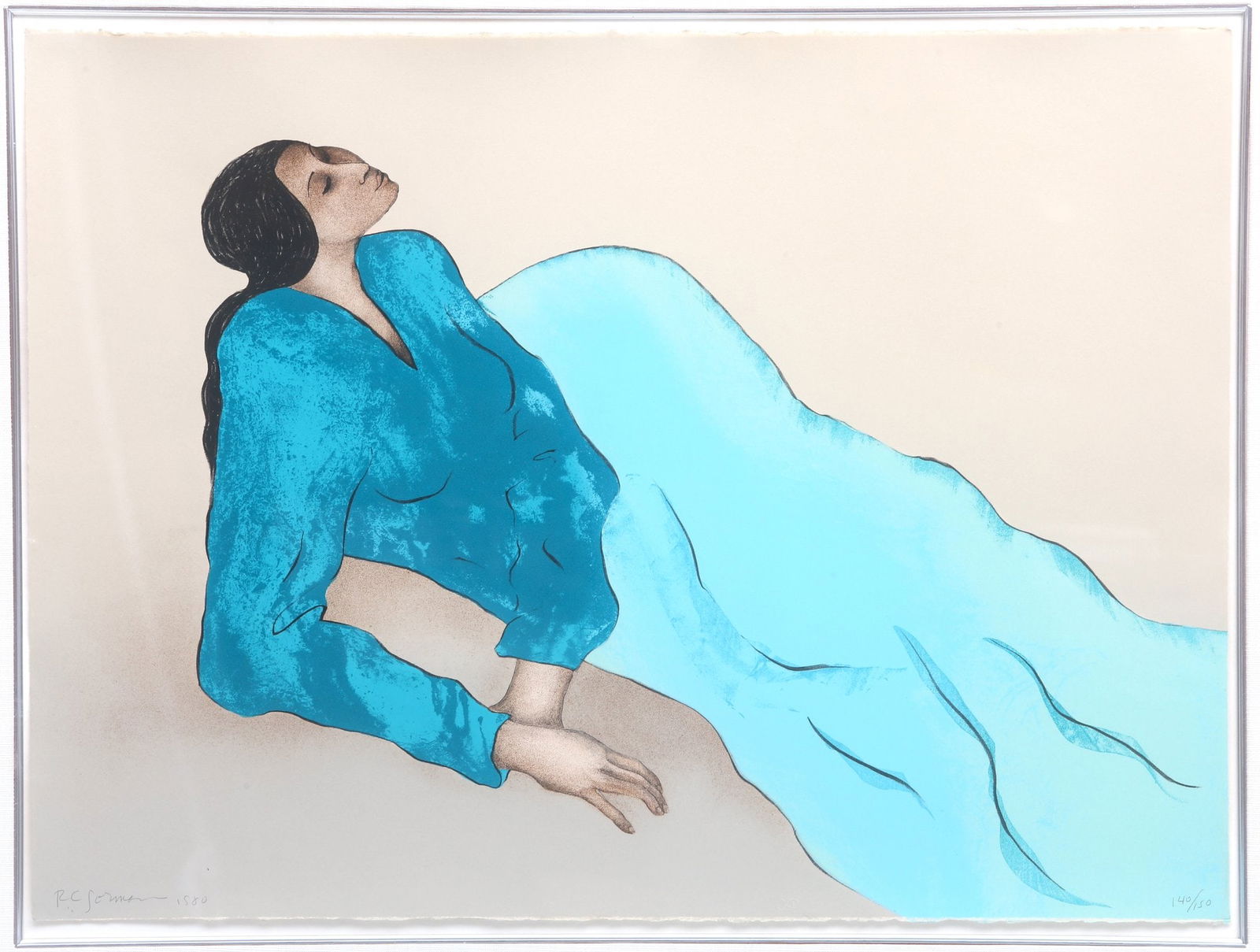 R. C. Gorman American 1932-2005 Marcella State II Framed Numbered Lithograph Signed By Artist (1 of 7)