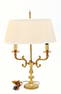 Louis XV Style Bronze Bouillotte Lamp With Tole Shade
