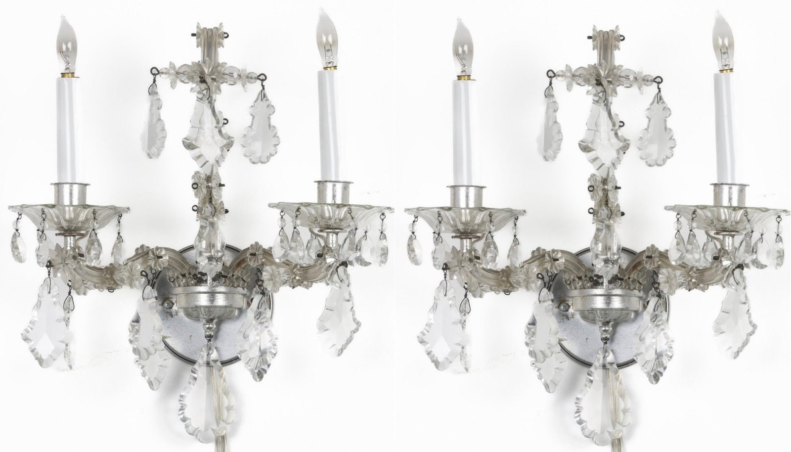 Drop Crystal 2 Light Wall Sconces (1 of 7)