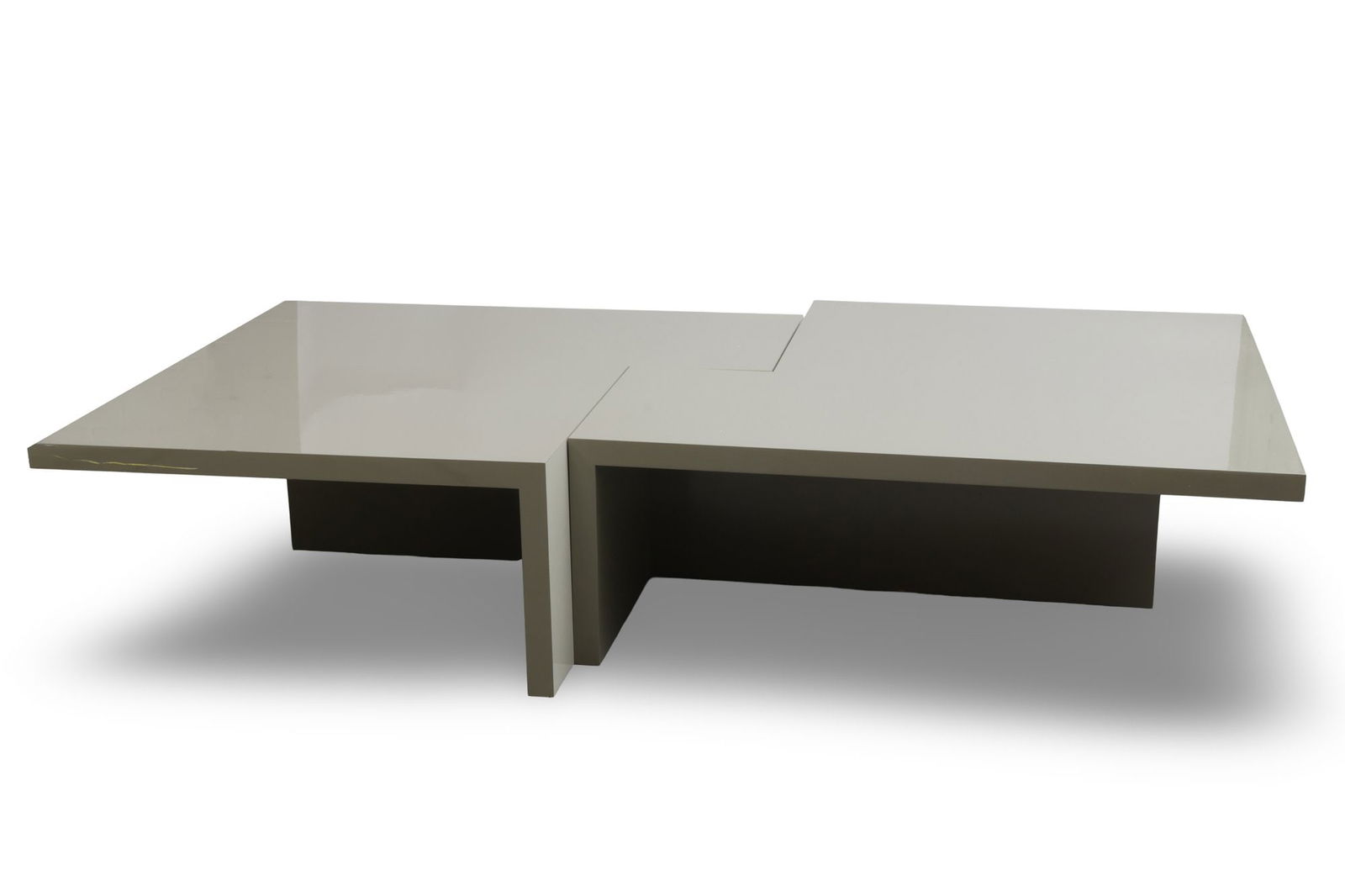 Oversized Modern Lacquer Interlocking Coffee Table (1 of 11)