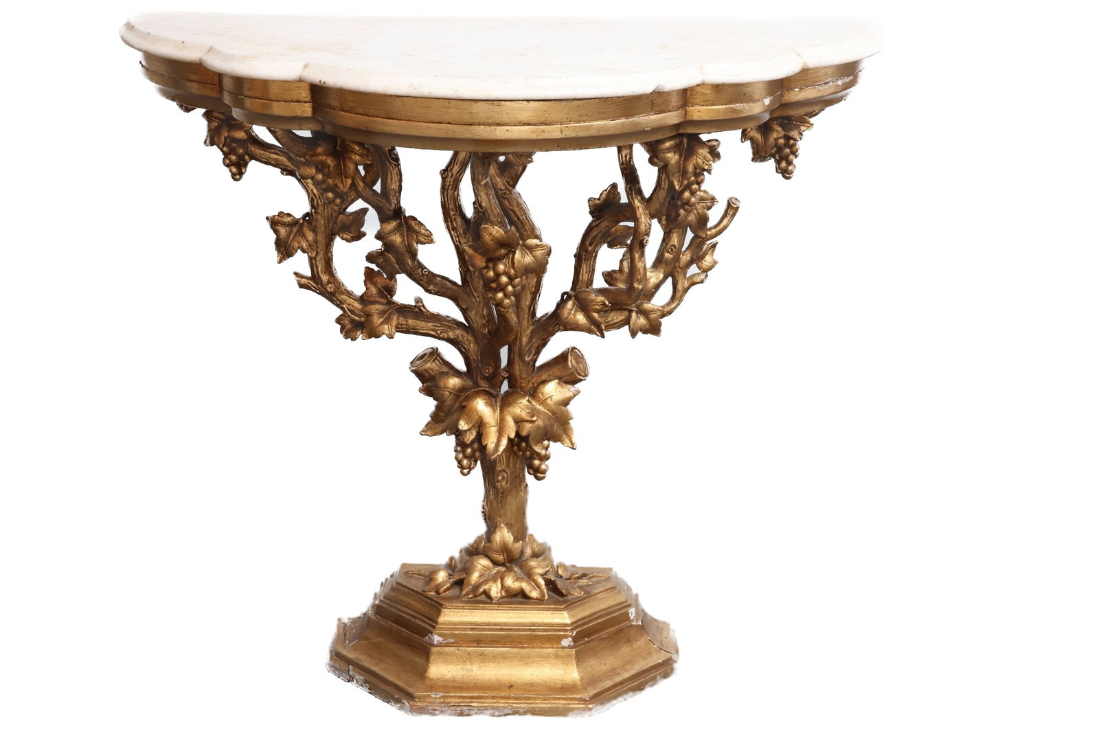 19th Century Giltwood Italian Carved Table With Marble Top (1 of 7)