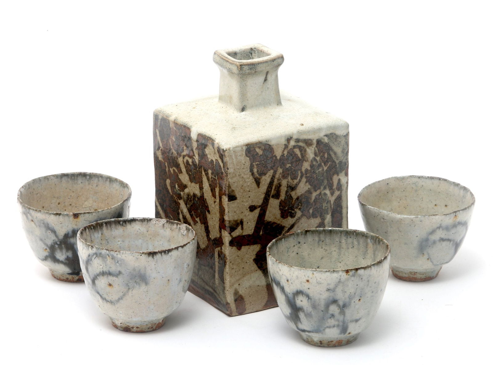 Hamada Shoji (1894-1978) A Stoneware Vase Showa Period Saki / Tea Set (1 of 8)