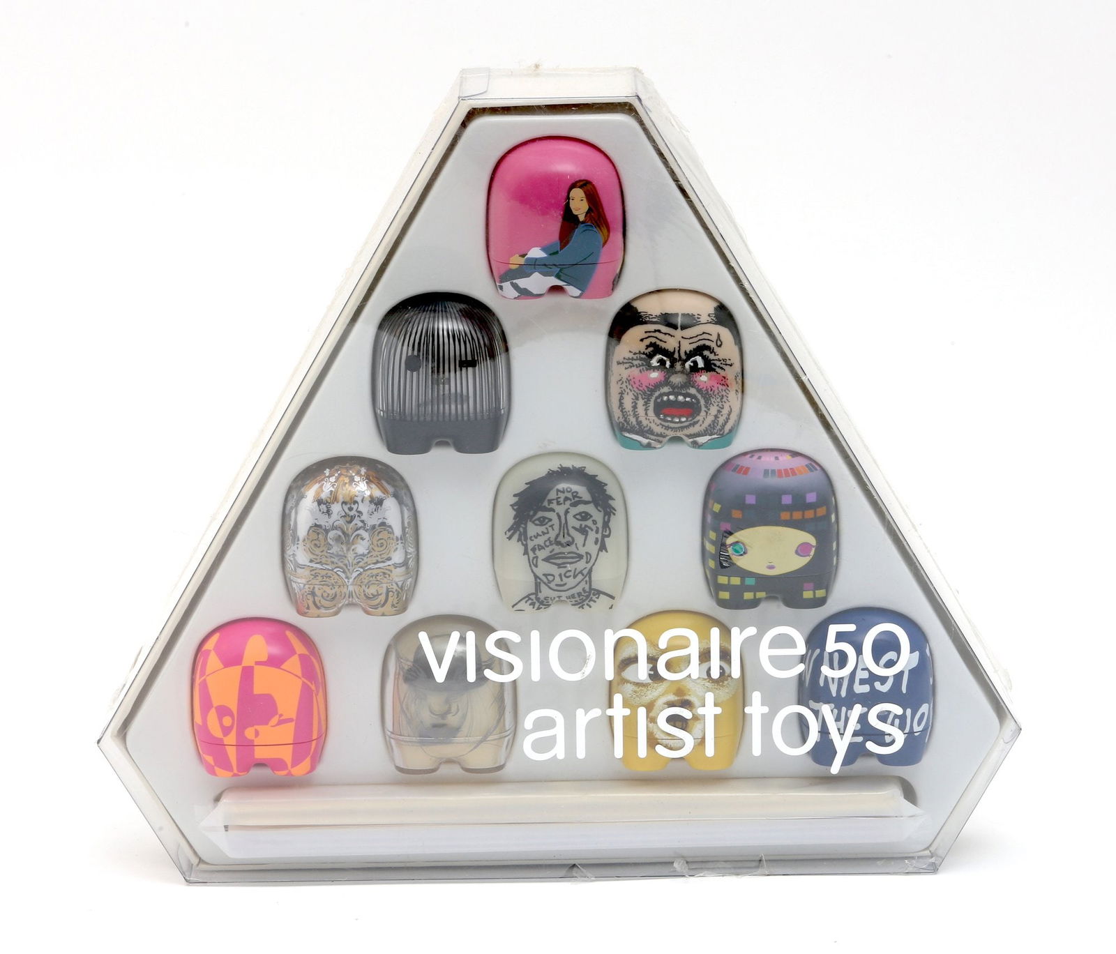 Visionarie 50 Artist Toys: For 50 ARTIST TOYS Visionaire imagined a set of toys as animal companions to the designer figurines from 44 TOYS and 45 MORE TOYS. It consists of elaborate nesting dolls and acccessories silk-screened