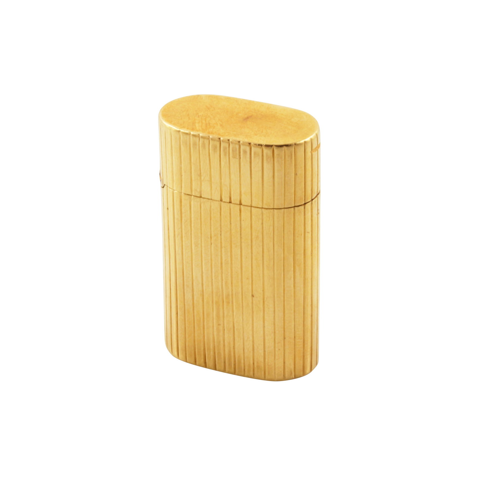 18KT GOLD PILLBOX: Total weight gr. 27,8Size approx. 2,5 x 1,5 h 4 cm