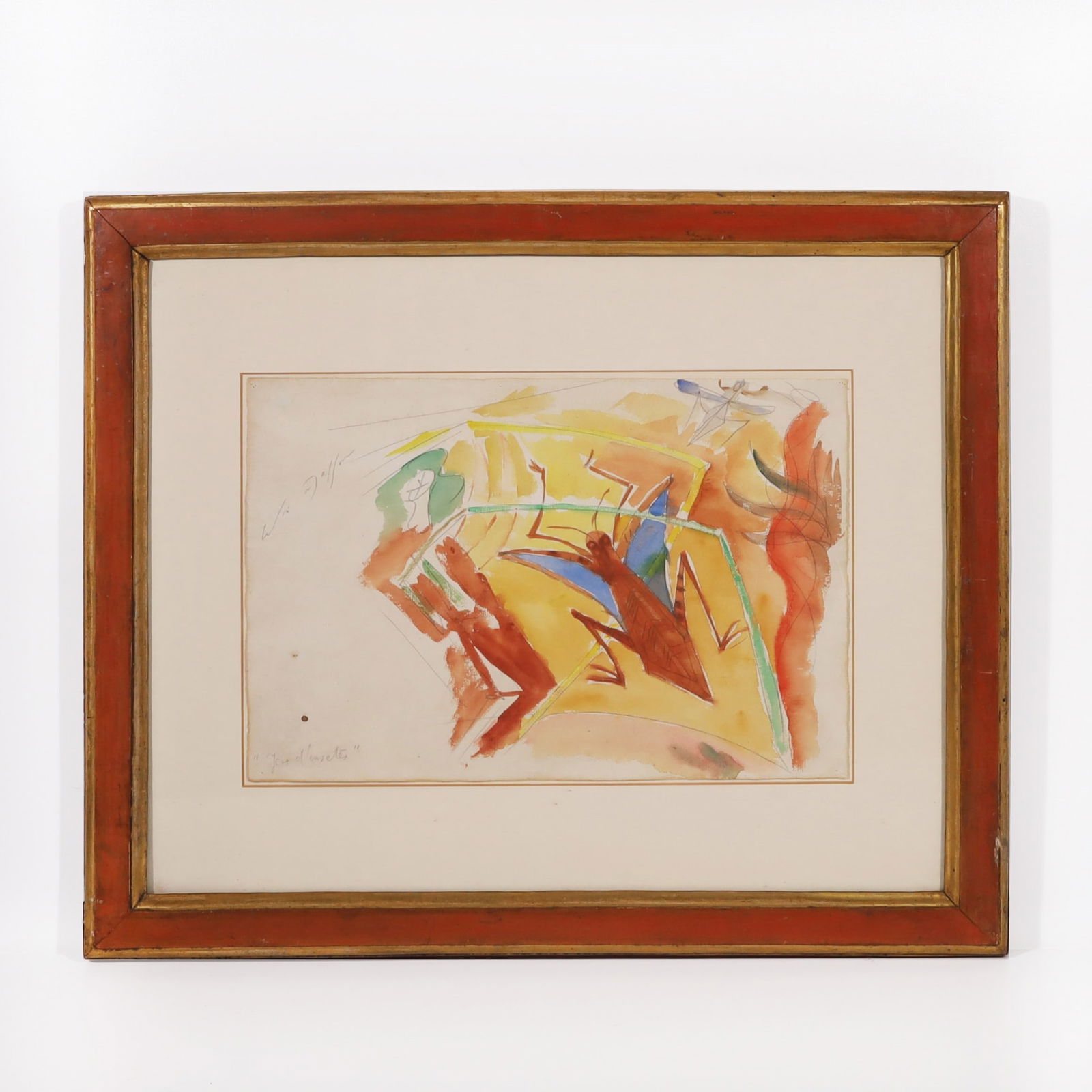 MASSON ANDRE' ANDRE' MASSON-'JEUX D'INSECTES': Watercolor and graphite on paperSignature at the top left Title lower leftC.A.M. nr 639 Comité André MASSON, Paris le 5Mars 1995 - Diego MASSONPrivate collection, Rome1935cm 31,5 x 46,5